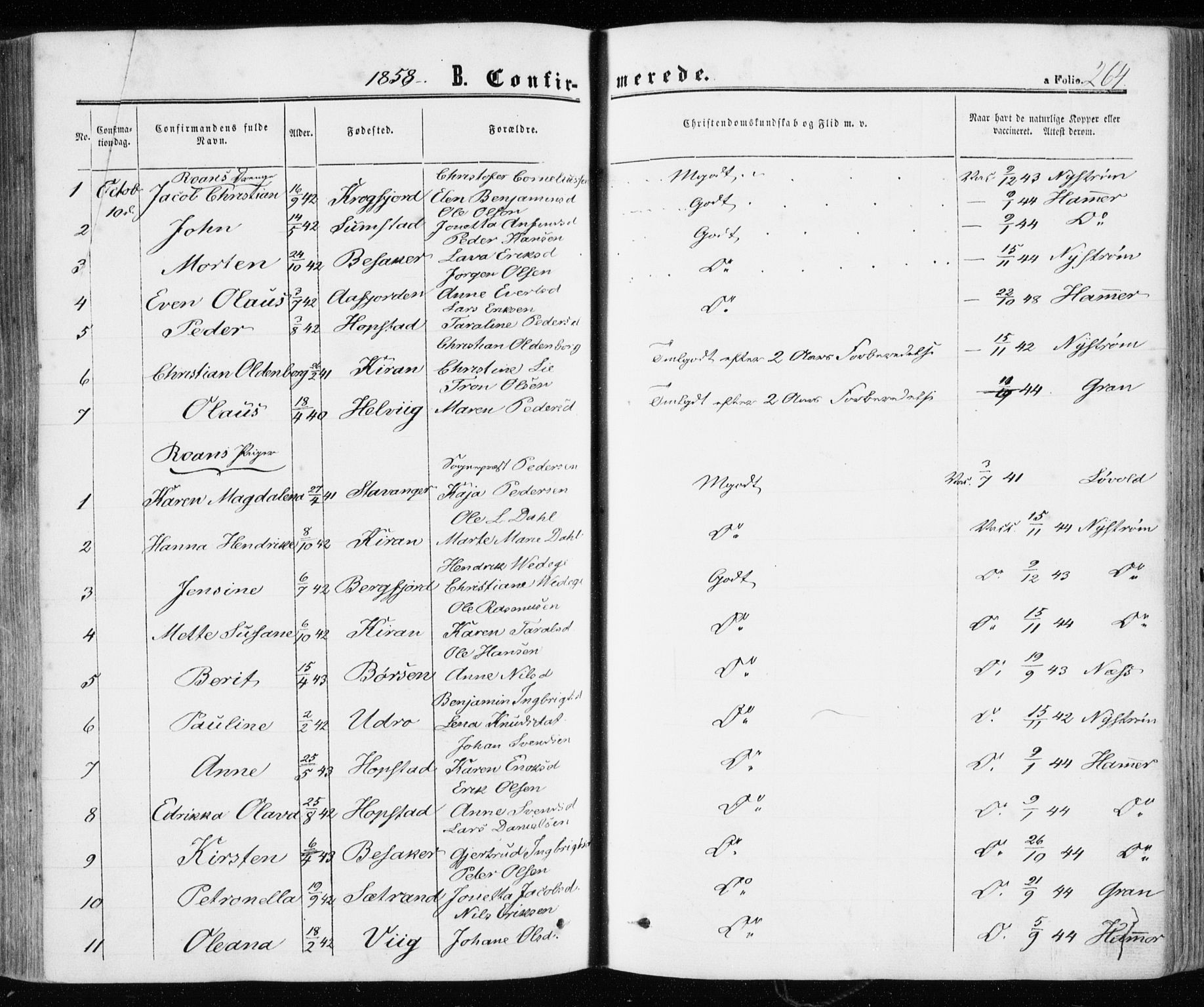 Ministerialprotokoller, klokkerbøker og fødselsregistre - Sør-Trøndelag, AV/SAT-A-1456/657/L0705: Ministerialbok nr. 657A06, 1858-1867, s. 264