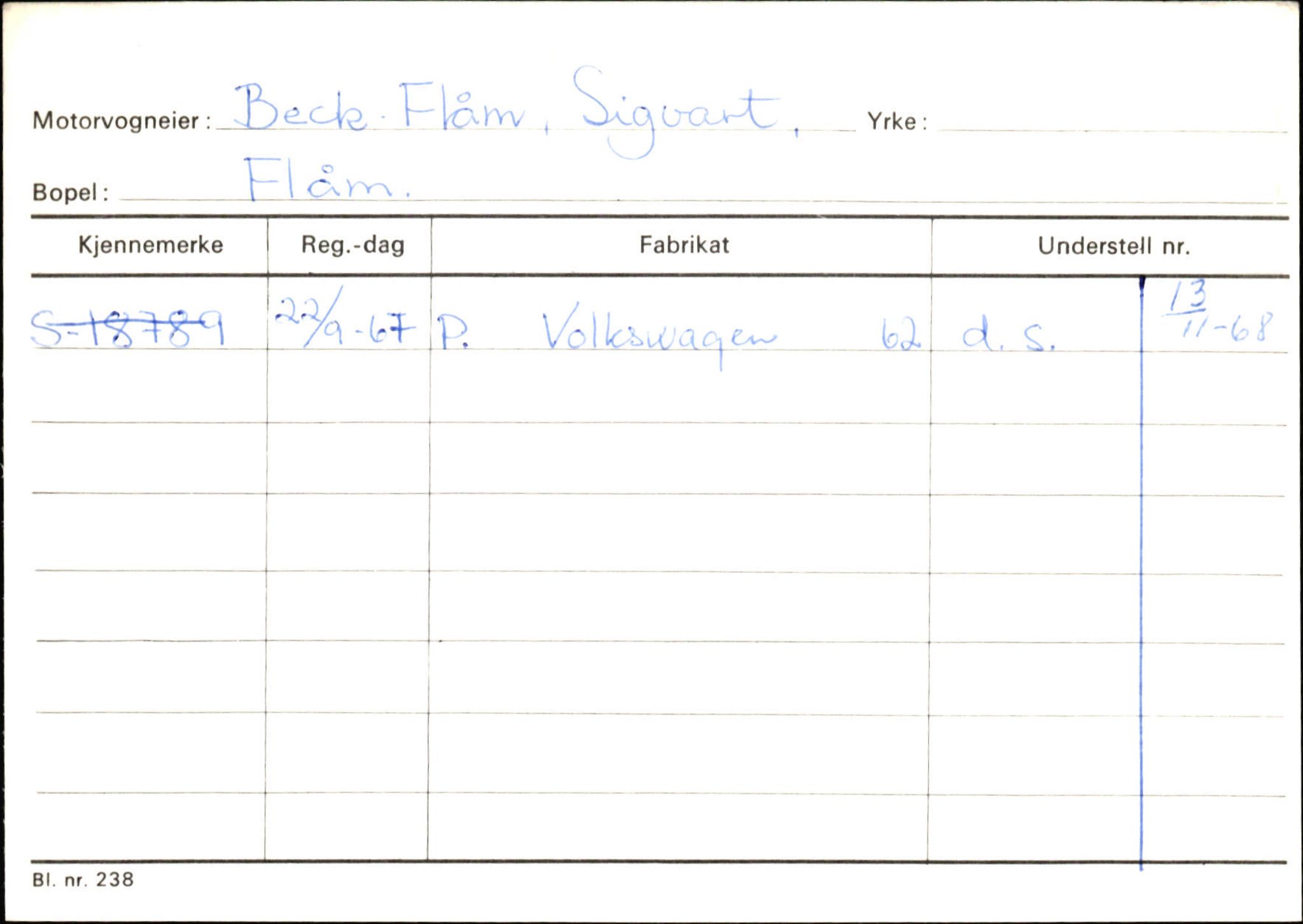 Statens vegvesen, Sogn og Fjordane vegkontor, AV/SAB-A-5301/4/F/L0125: Eigarregister Sogndal V-Å. Aurland A-Å. Fjaler A-N, 1945-1975, s. 413