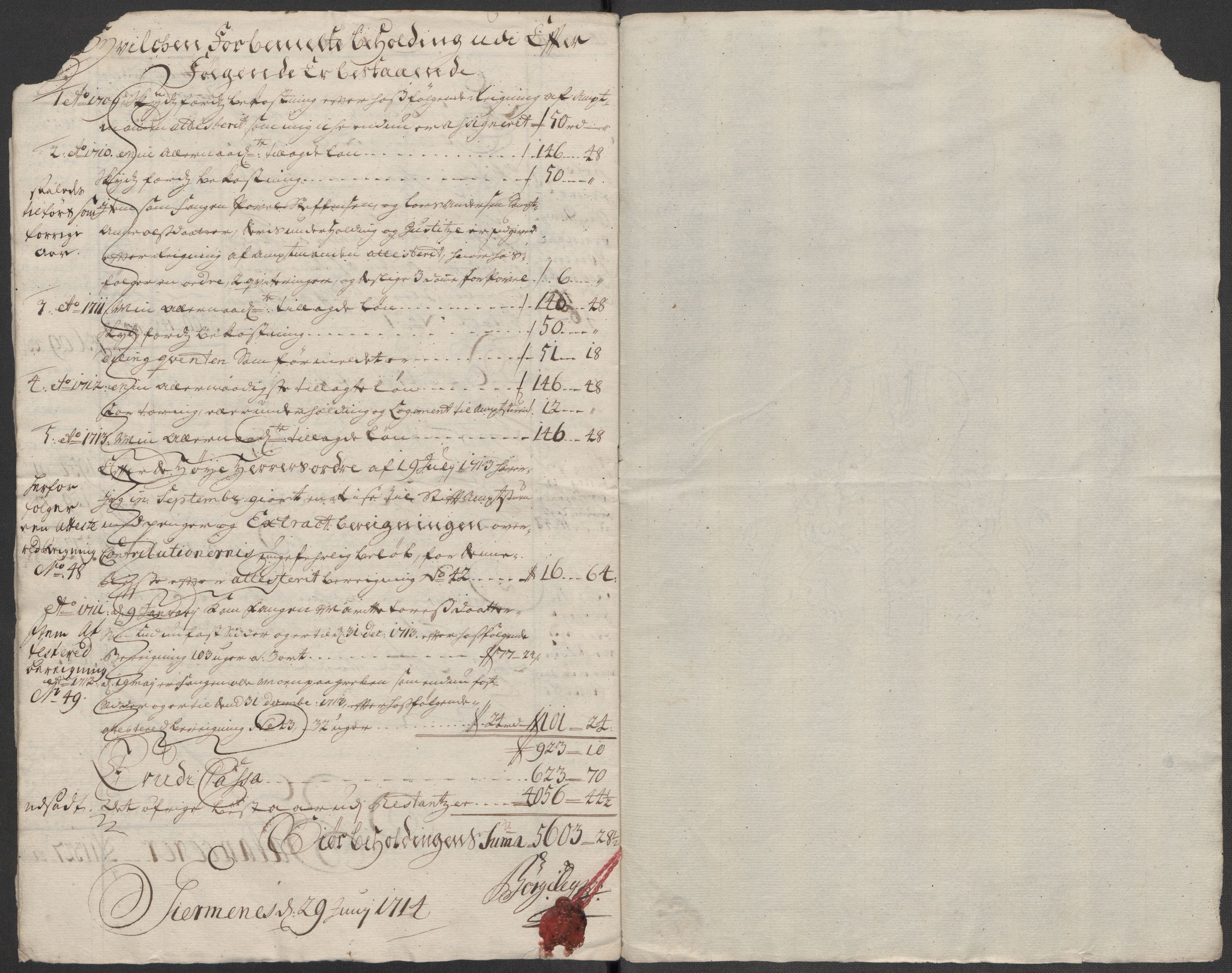 Rentekammeret inntil 1814, Reviderte regnskaper, Fogderegnskap, RA/EA-4092/R55/L3662: Fogderegnskap Romsdal, 1713-1714, s. 10