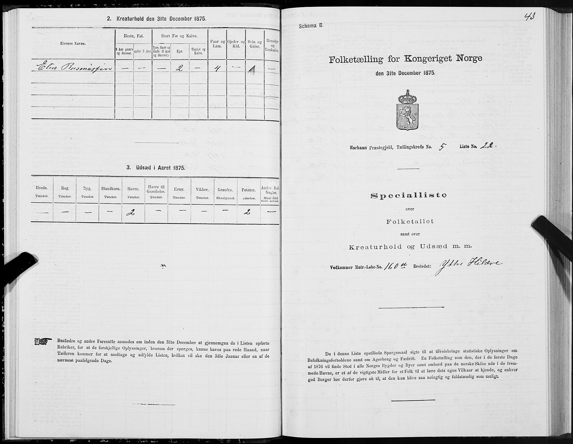 SAT, Folketelling 1875 for 1534P Haram prestegjeld, 1875, s. 3043