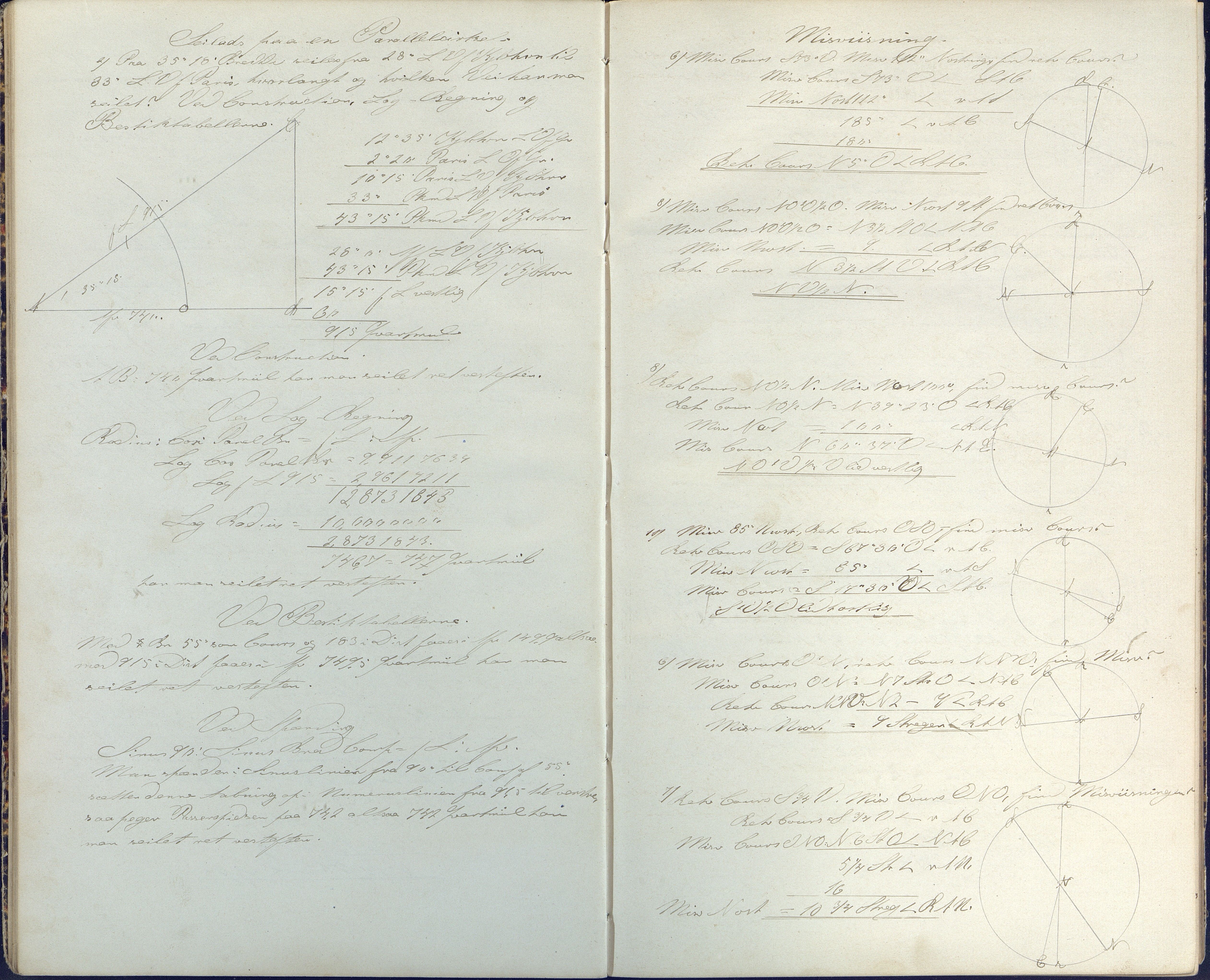 Samling av navigasjonsbøker, AAKS/PA-2806/Y/Y01/L0001/0001: Håndskrevne navigasjonsbøker / Navigationskrivebog tilhørende Anders Dedekam, Arendal, 1863