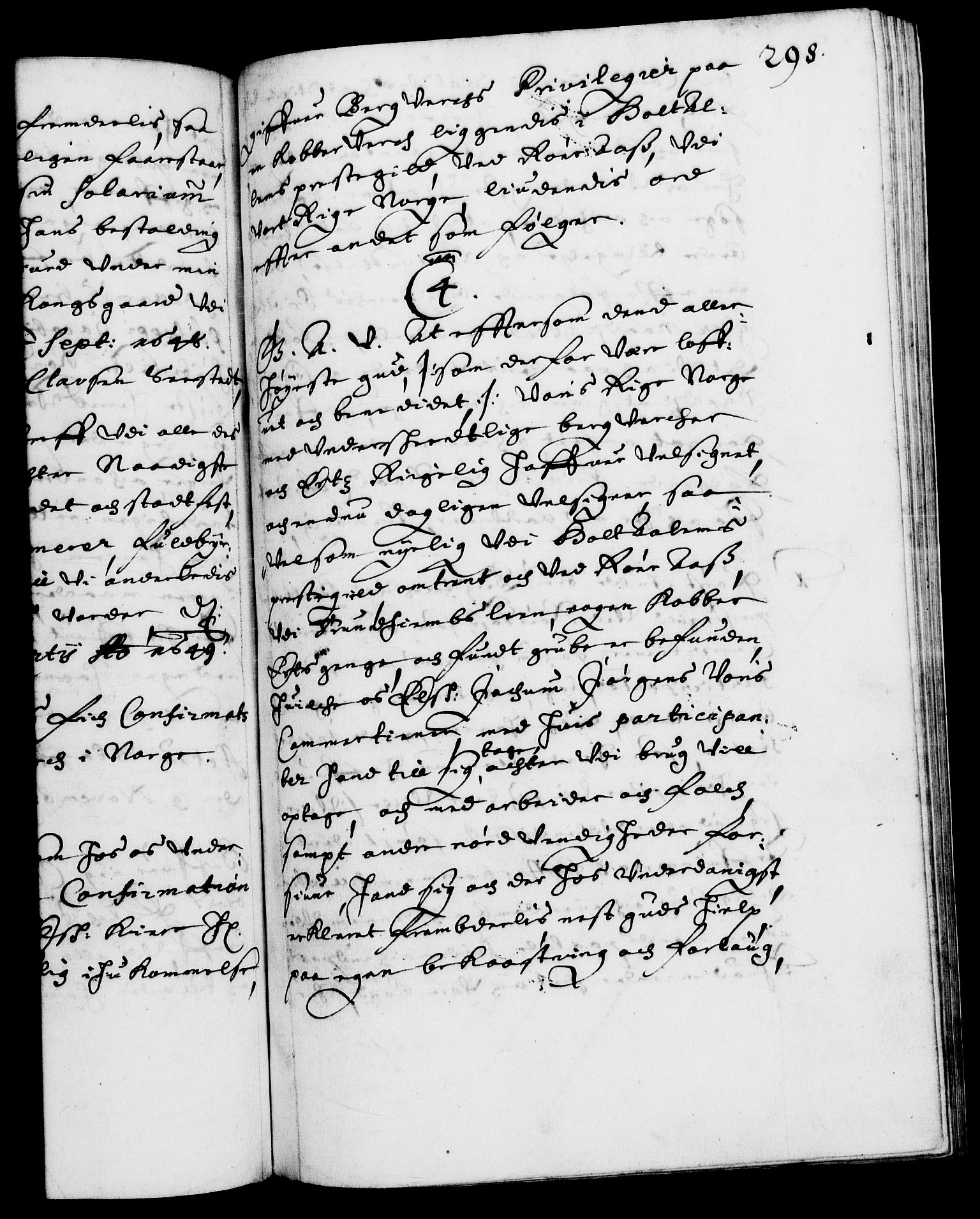 Danske Kanselli 1572-1799, AV/RA-EA-3023/F/Fc/Fca/Fcaa/L0007: Norske registre (mikrofilm), 1648-1650, s. 298a