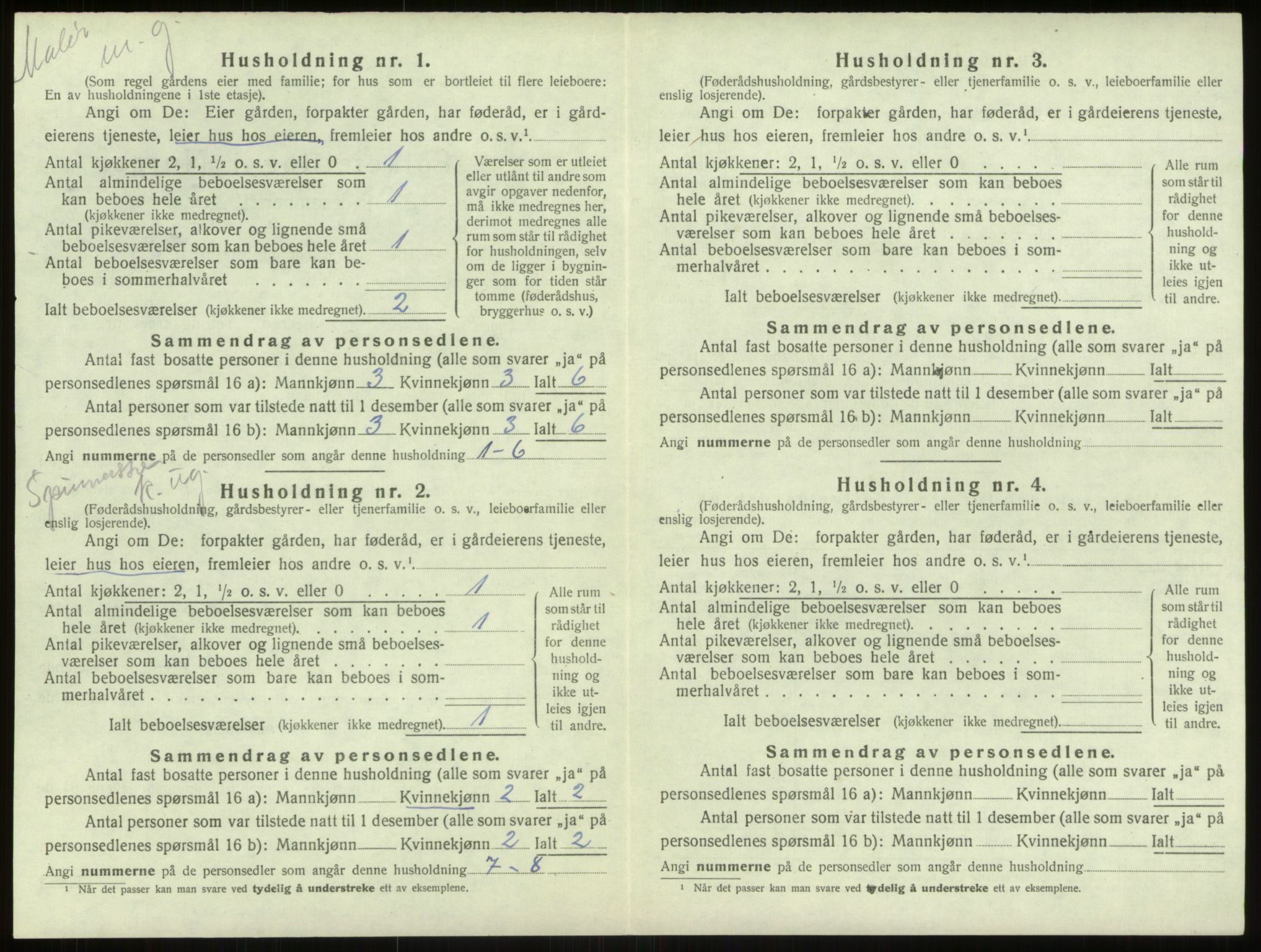 SAB, Folketelling 1920 for 1250 Haus herred, 1920, s. 1632