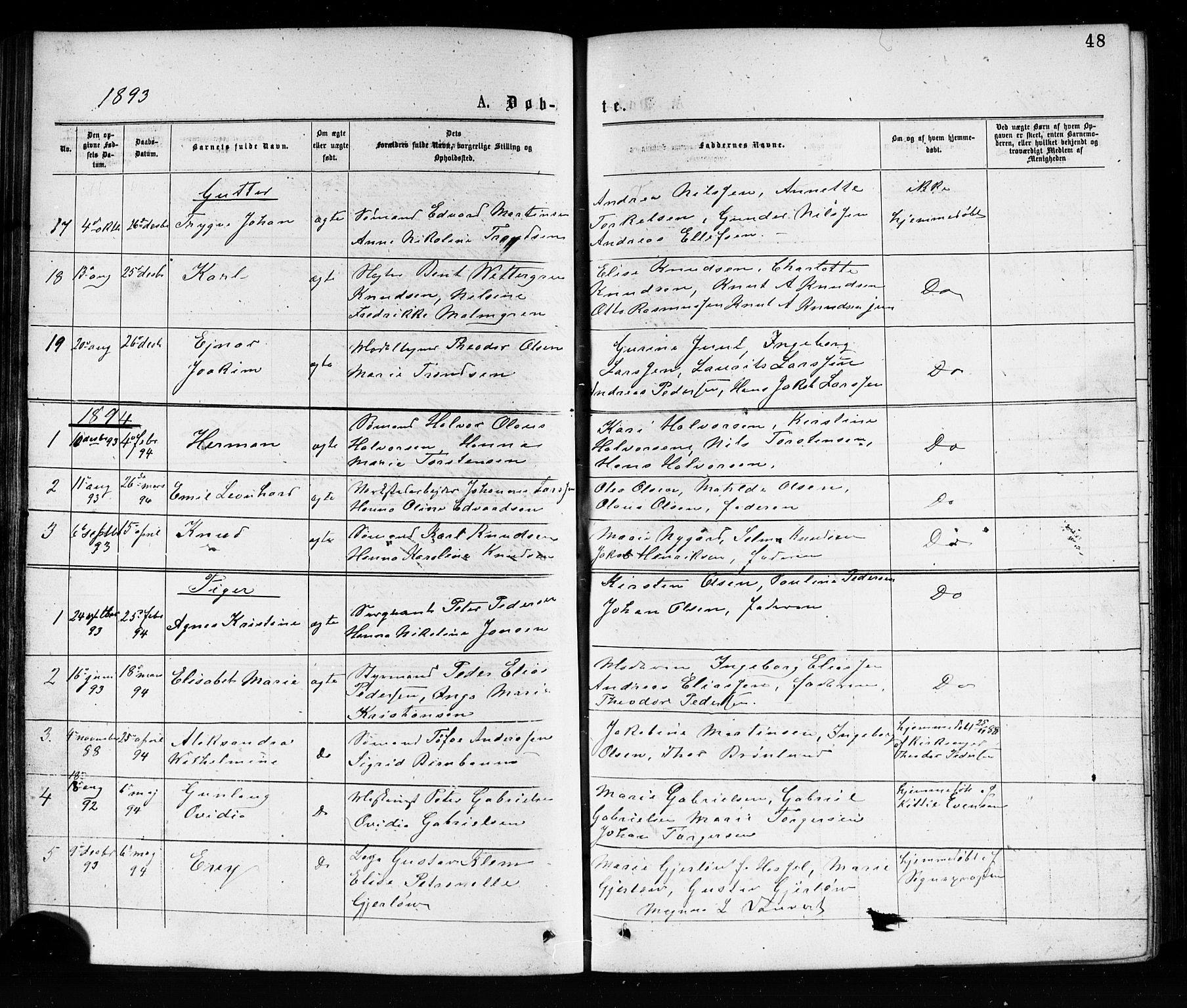 Porsgrunn kirkebøker , AV/SAKO-A-104/G/Ga/L0003: Klokkerbok nr. I 3, 1877-1915, s. 48