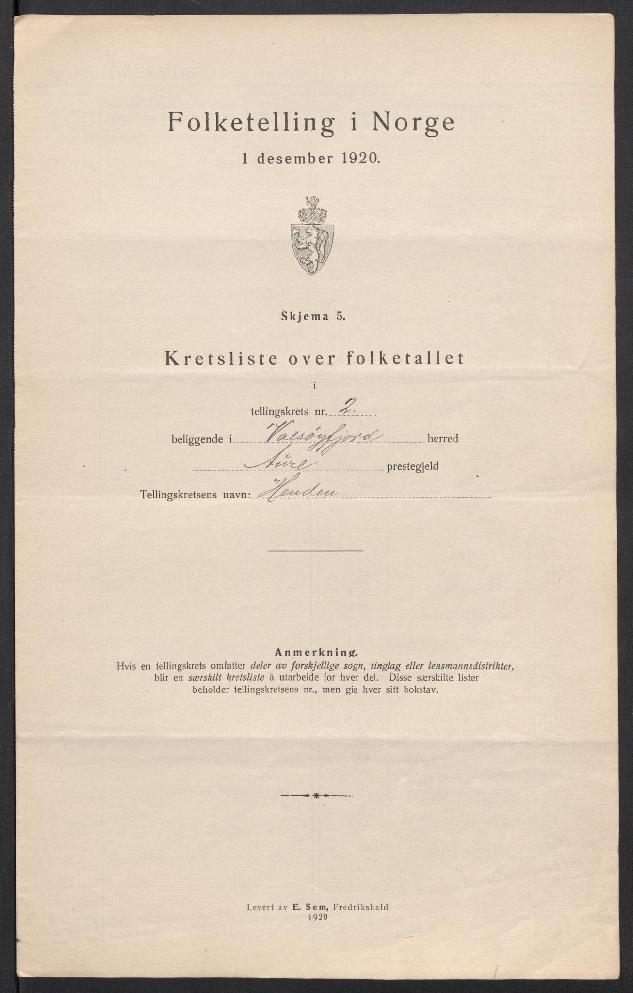 SAT, Folketelling 1920 for 1570 Valsøyfjord herred, 1920, s. 12