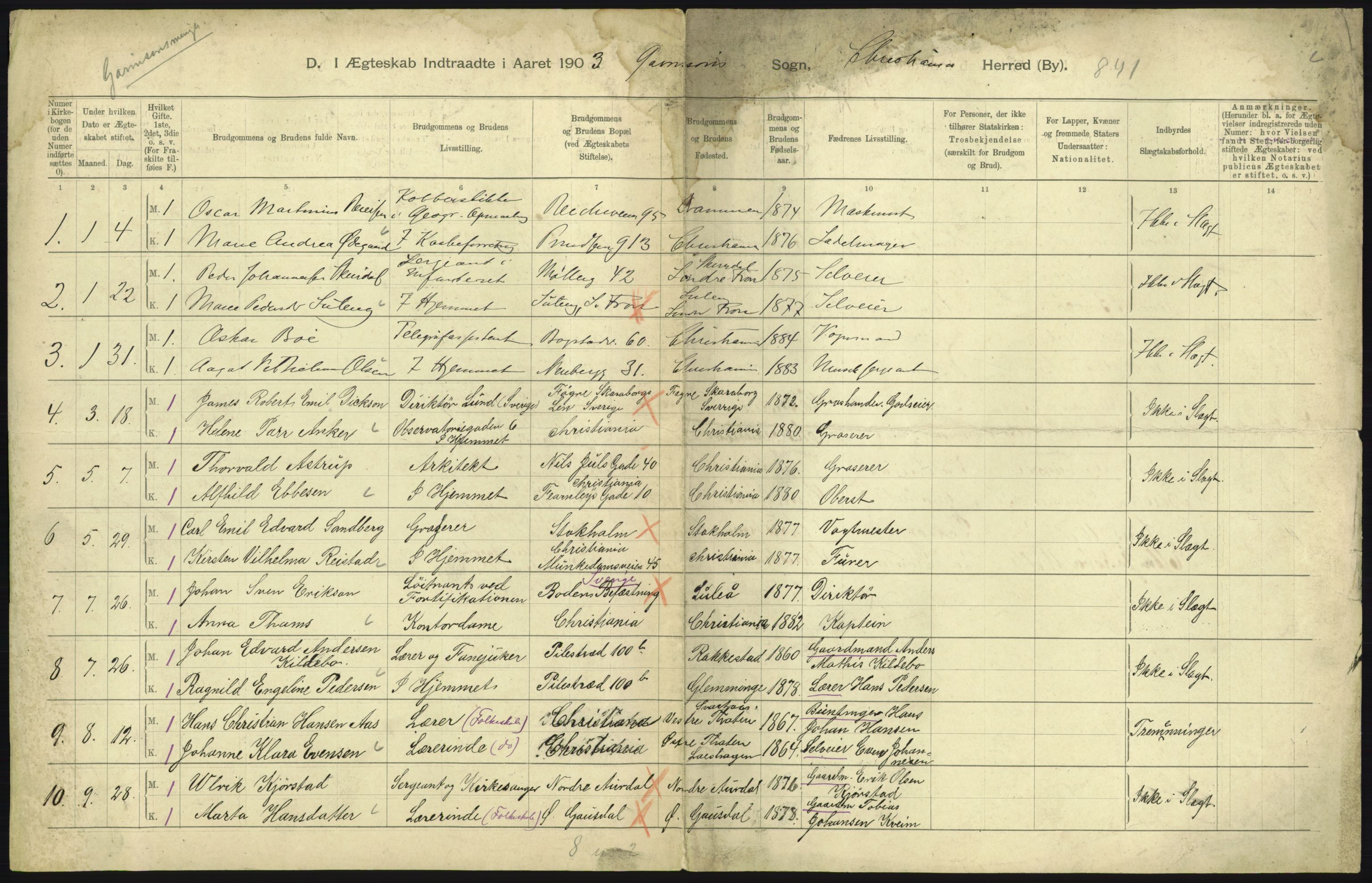 Statistisk sentralbyrå, Sosiodemografiske emner, Befolkning, AV/RA-S-2228/D/Df/Dfa/Dfaa/L0004: Kristiania: Gifte, døde, 1903, s. 529