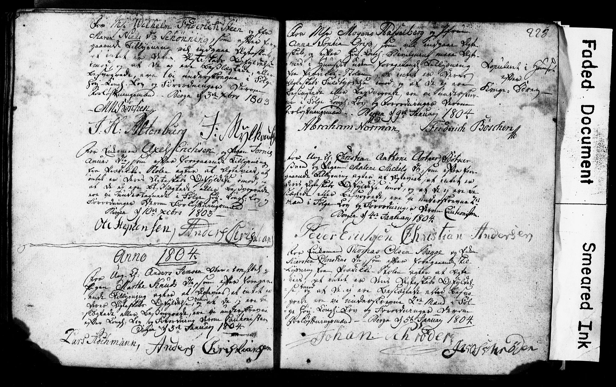 Korskirken sokneprestembete, SAB/A-76101: Forlovererklæringer nr. II.5.1, 1776-1816, s. 228