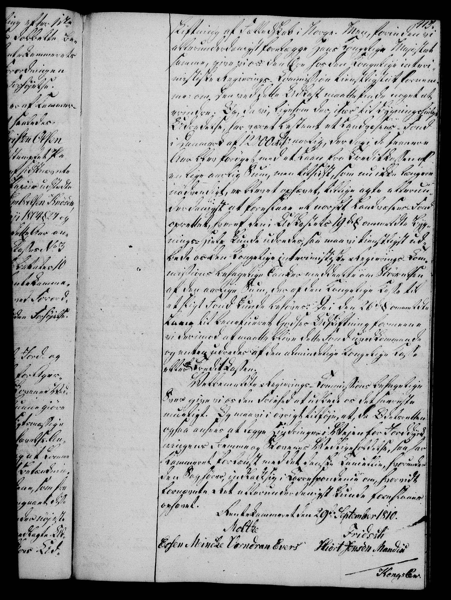 Rentekammeret, Kammerkanselliet, RA/EA-3111/G/Gg/Gga/L0019: Norsk ekspedisjonsprotokoll med register (merket RK 53.19), 1807-1810, s. 415