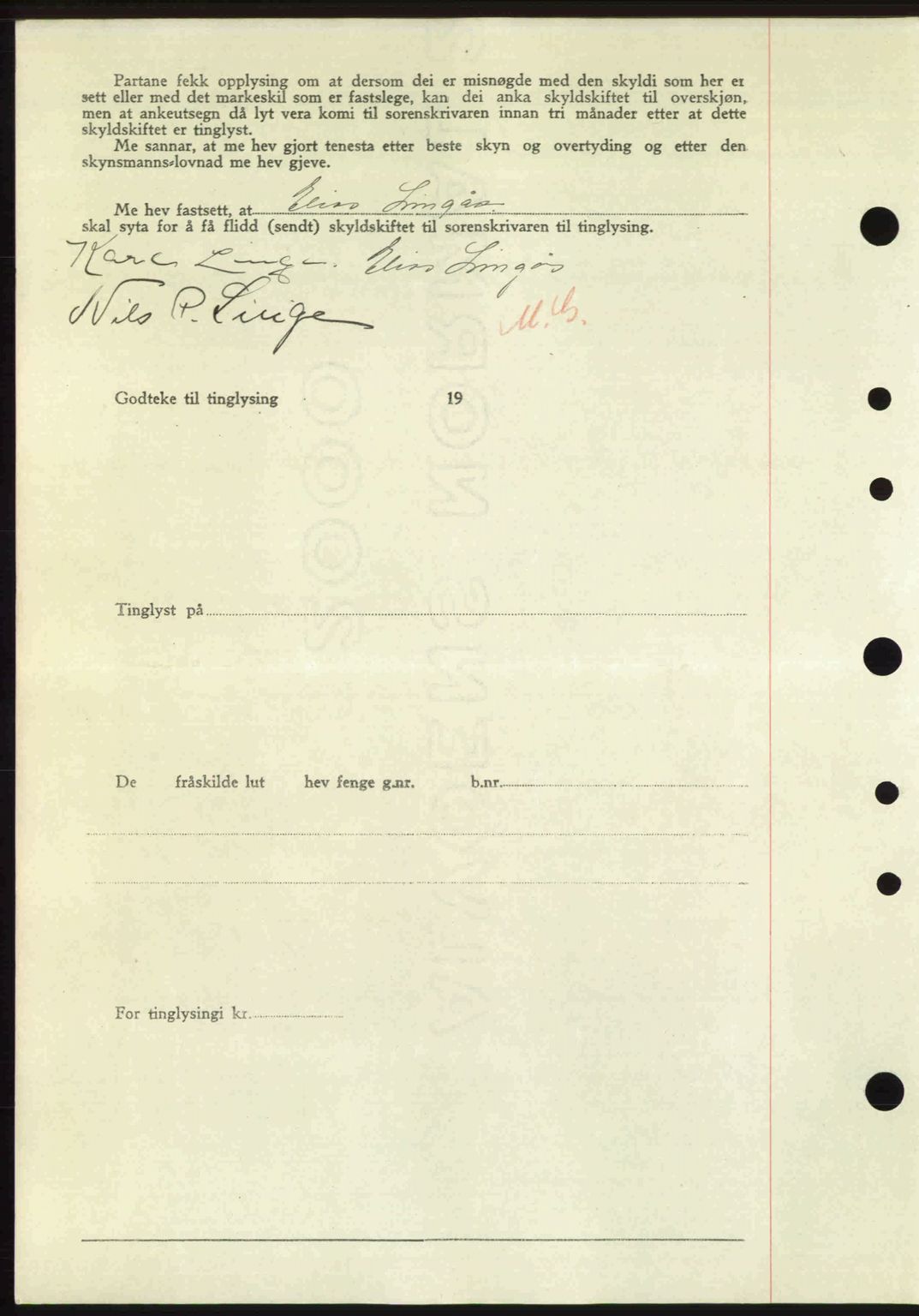 Nordre Sunnmøre sorenskriveri, AV/SAT-A-0006/1/2/2C/2Ca: Pantebok nr. A25, 1947-1947, Dagboknr: 1308/1947