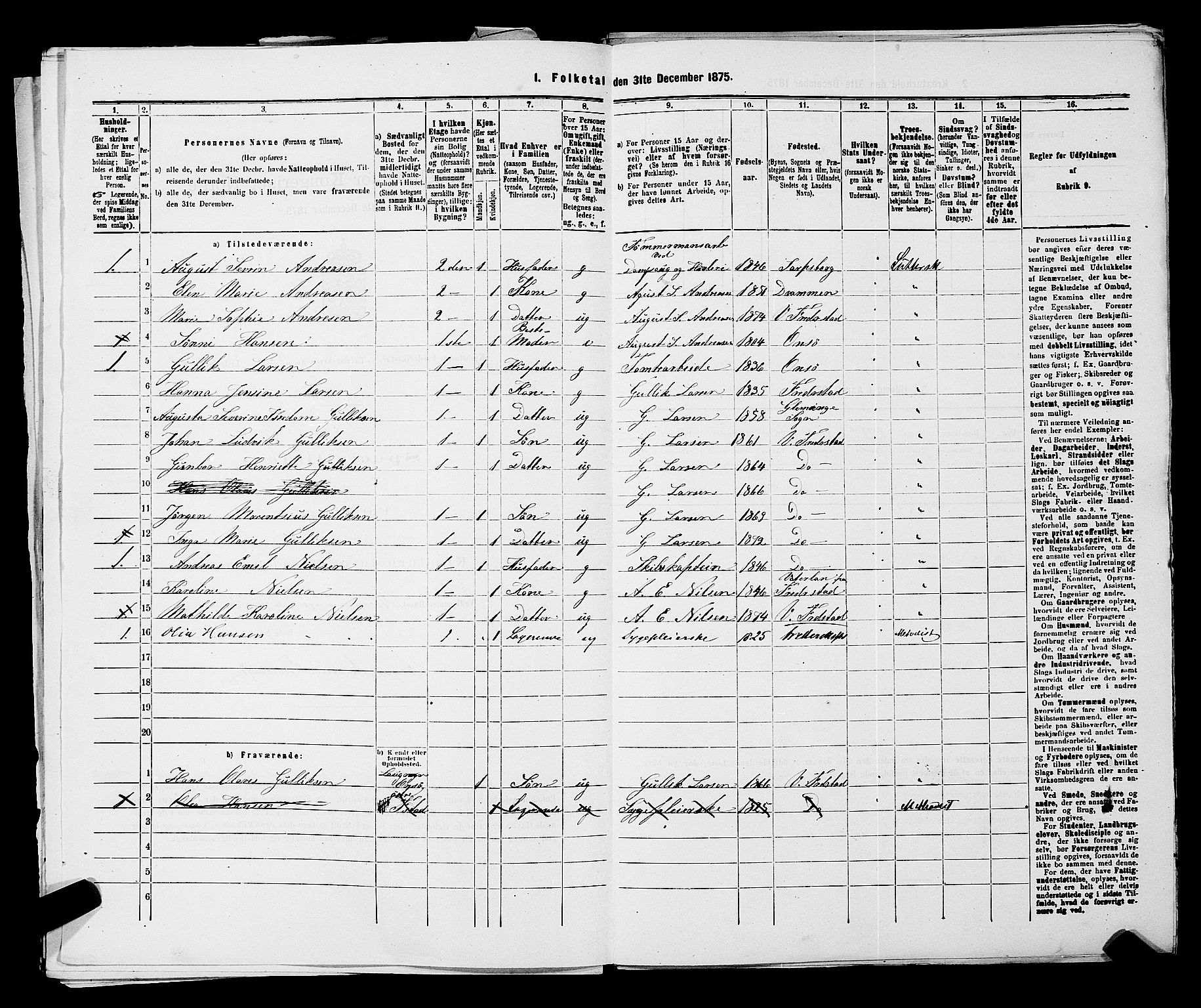 RA, Folketelling 1875 for 0103B Fredrikstad prestegjeld, Fredrikstad kjøpstad, 1875, s. 783