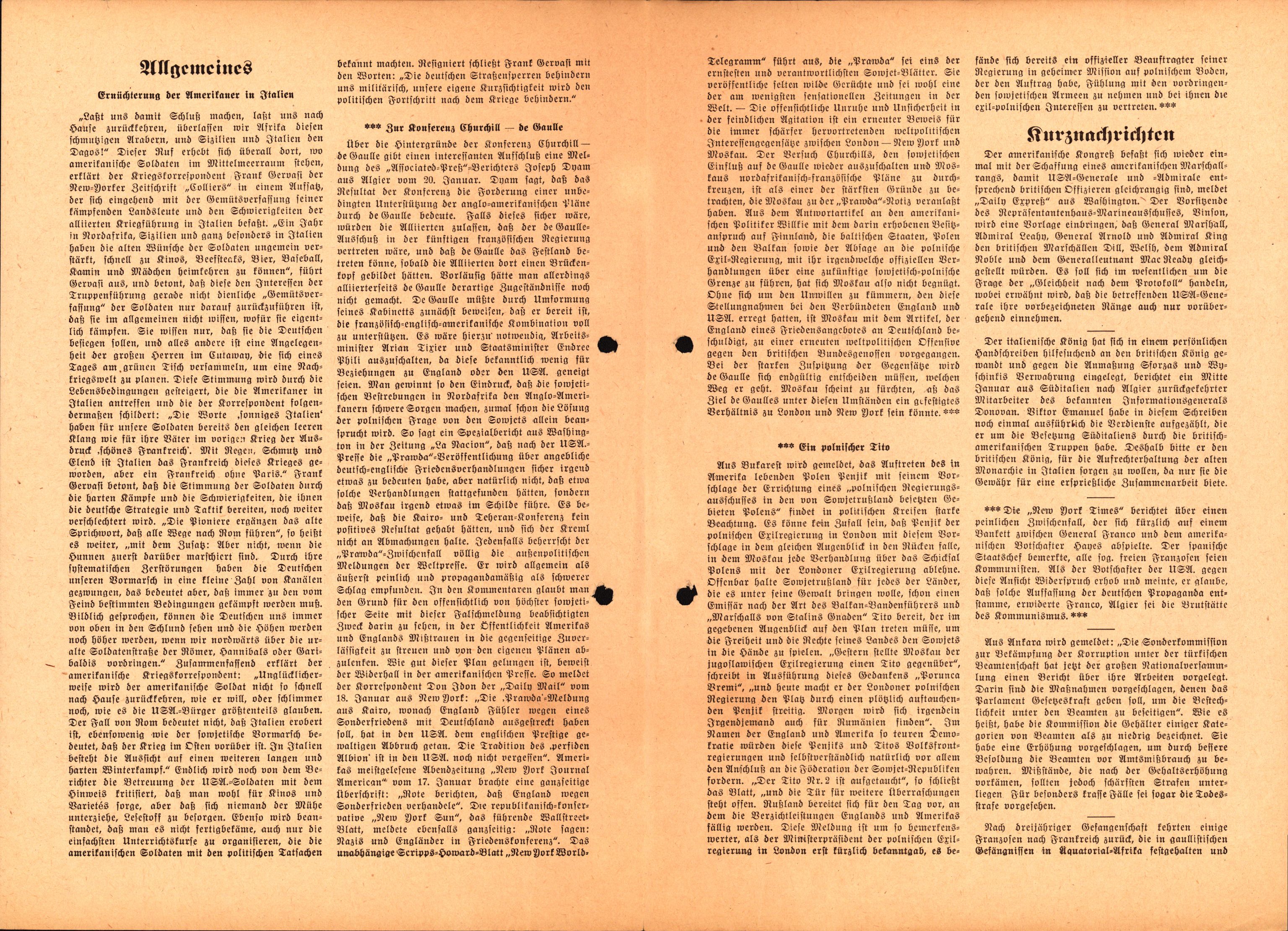 Forsvarets Overkommando. 2 kontor. Arkiv 11.4. Spredte tyske arkivsaker, AV/RA-RAFA-7031/D/Dar/Dara/L0021: Nachrichten des OKW, 1943-1945, s. 146