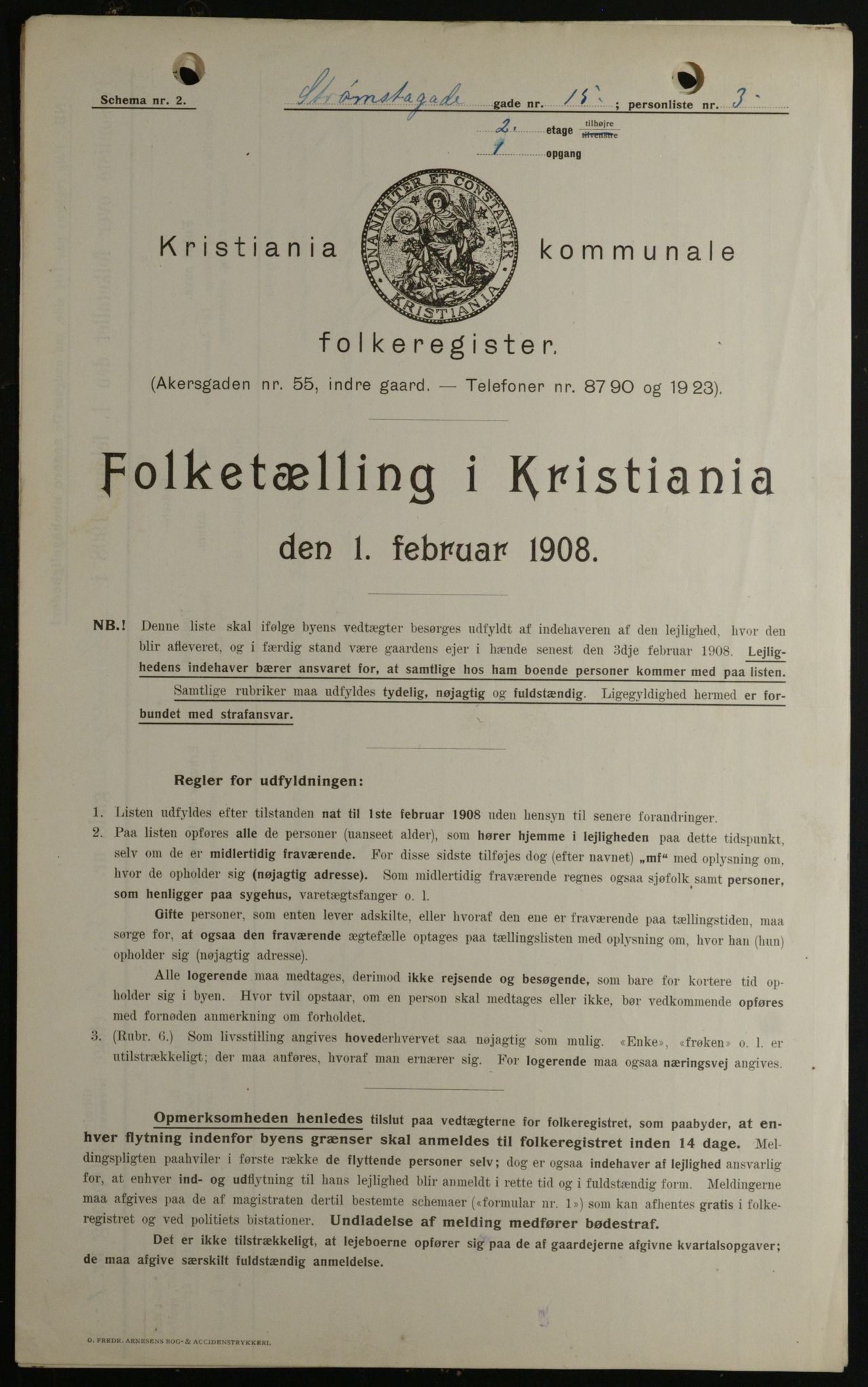 OBA, Kommunal folketelling 1.2.1908 for Kristiania kjøpstad, 1908, s. 93467