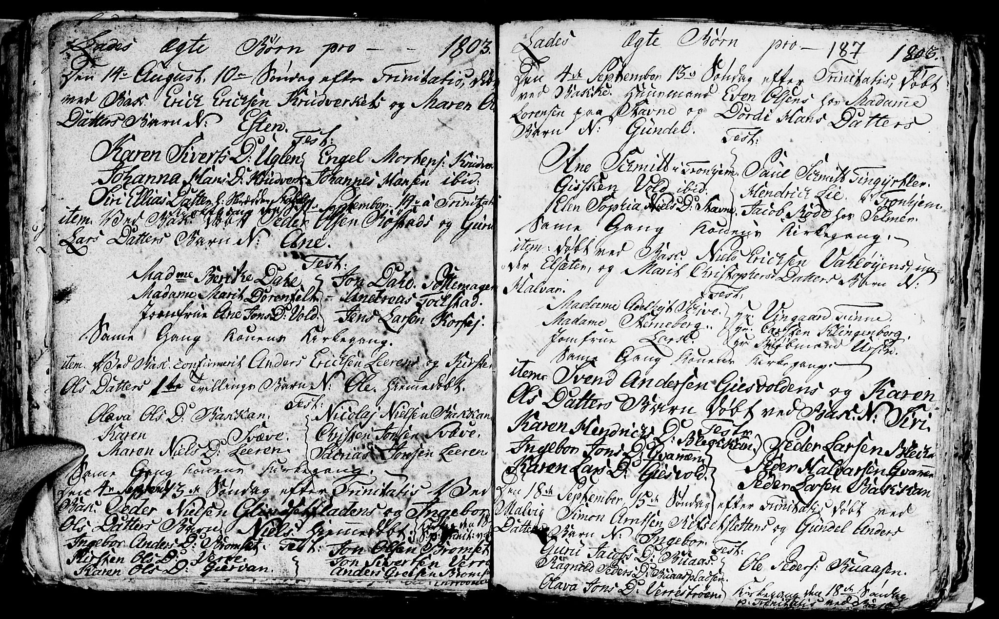 Ministerialprotokoller, klokkerbøker og fødselsregistre - Sør-Trøndelag, SAT/A-1456/606/L0305: Klokkerbok nr. 606C01, 1757-1819, s. 187
