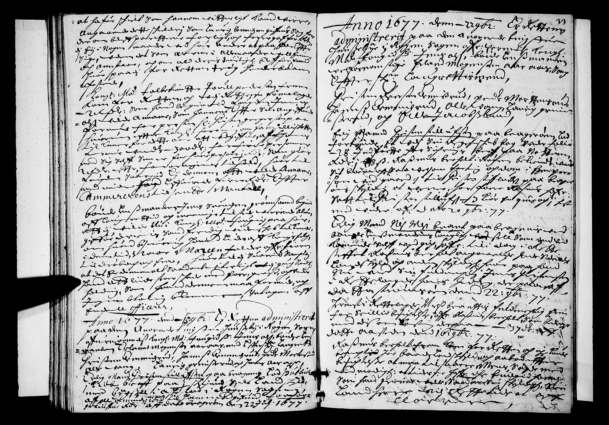 Lier, Røyken og Hurum sorenskriveri, AV/SAKO-A-89/F/Fa/L0018: Tingbok, 1677, s. 33