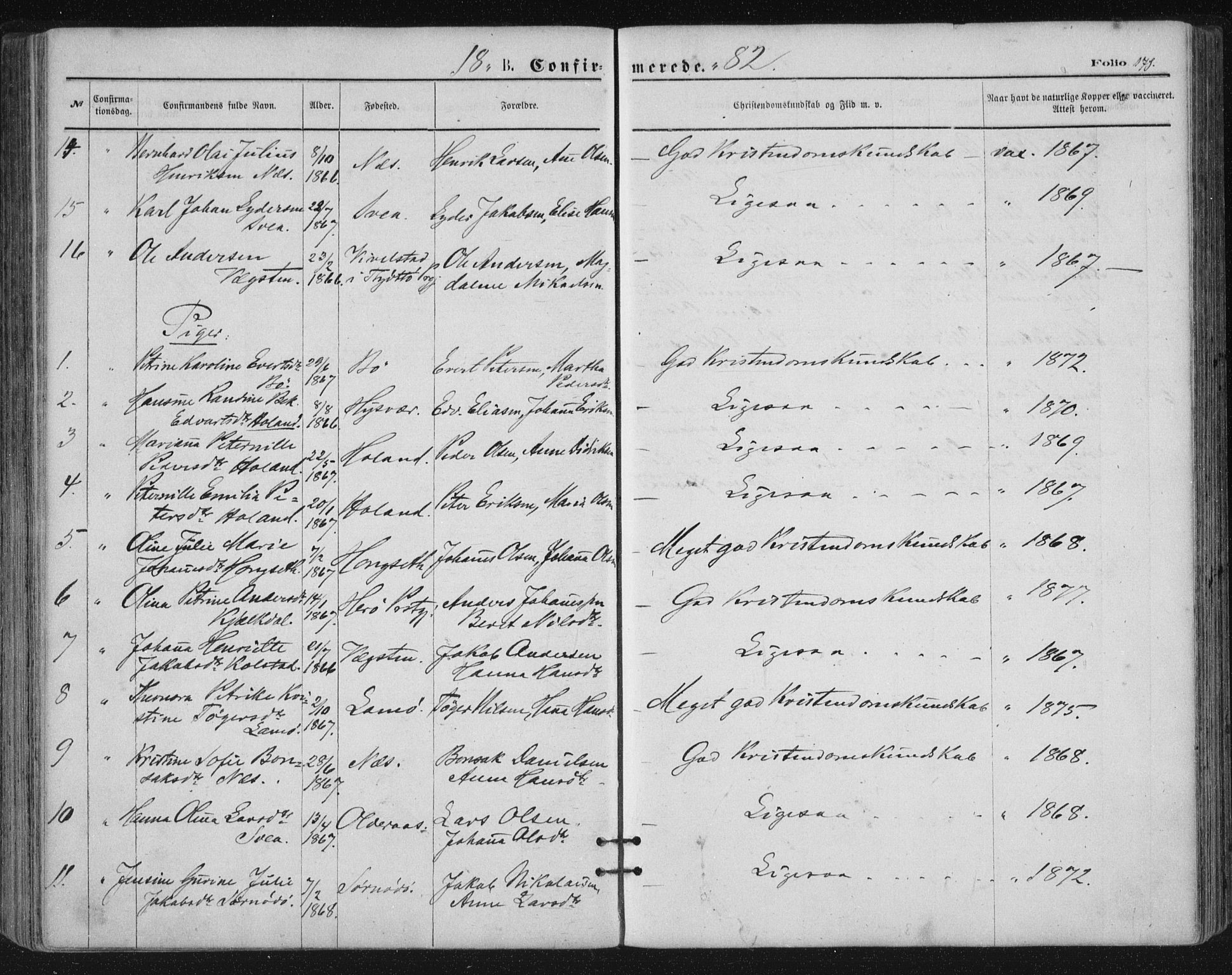 Ministerialprotokoller, klokkerbøker og fødselsregistre - Nordland, AV/SAT-A-1459/816/L0241: Ministerialbok nr. 816A07, 1870-1885, s. 171