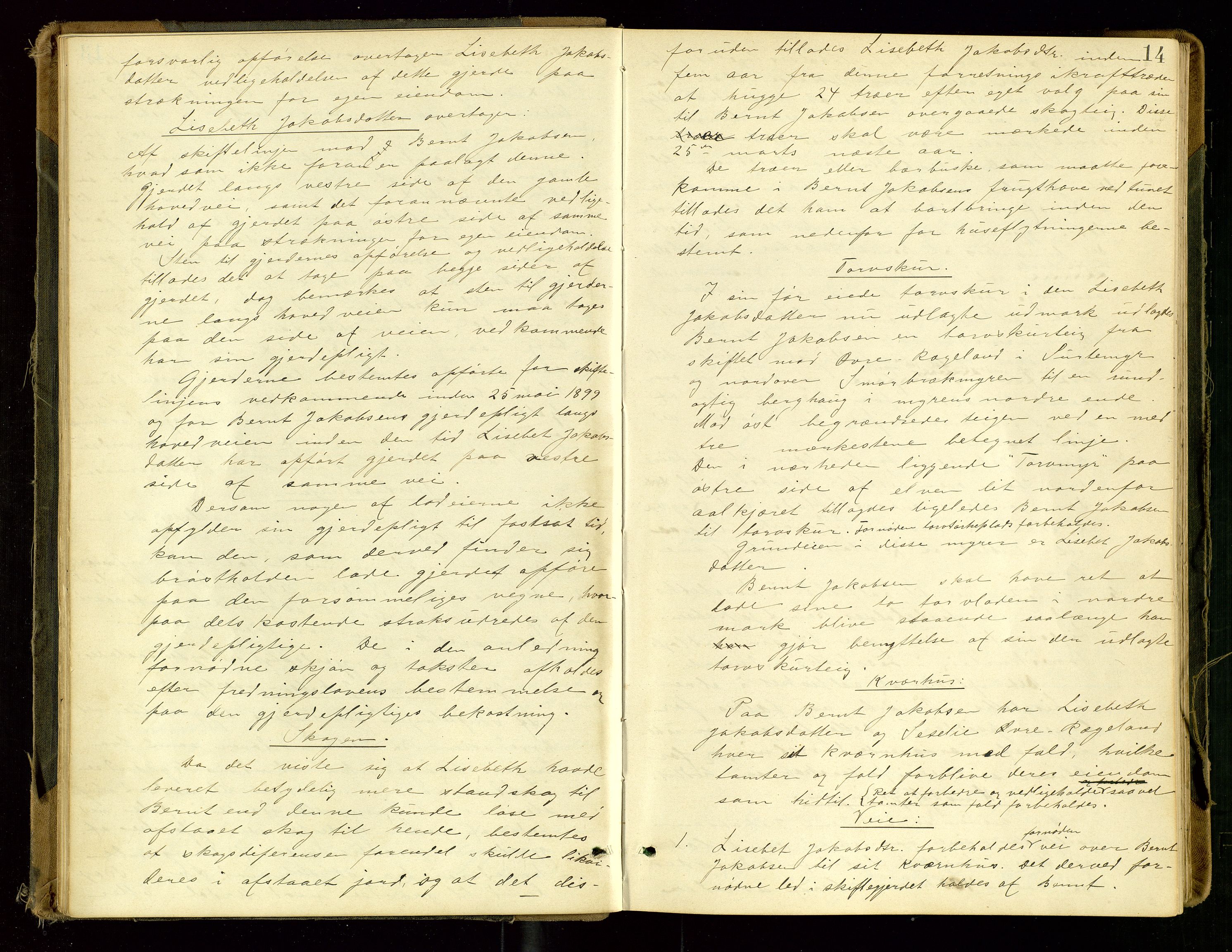 Rogaland jordskifterett, AV/SAST-A-102426/Oa/L0053: Forhandlingsprotokoll, 1897-1904, s. 14