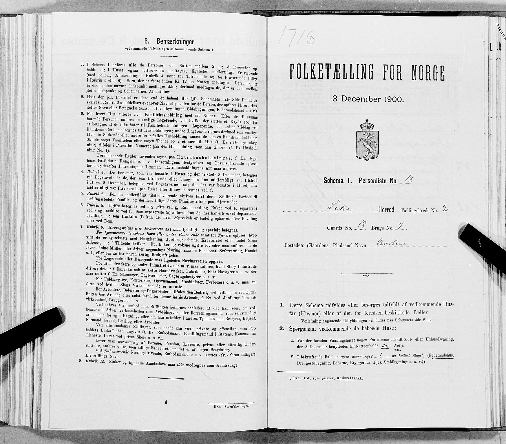 SAT, Folketelling 1900 for 1755 Leka herred, 1900, s. 377