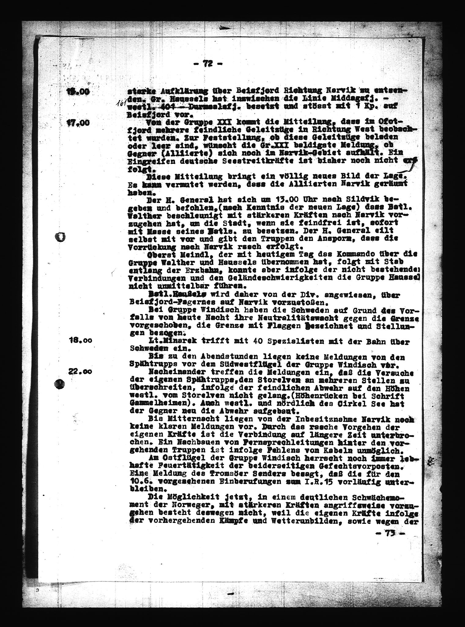 Documents Section, AV/RA-RAFA-2200/V/L0086: Amerikansk mikrofilm "Captured German Documents".
Box No. 725.  FKA jnr. 601/1954., 1940, s. 367