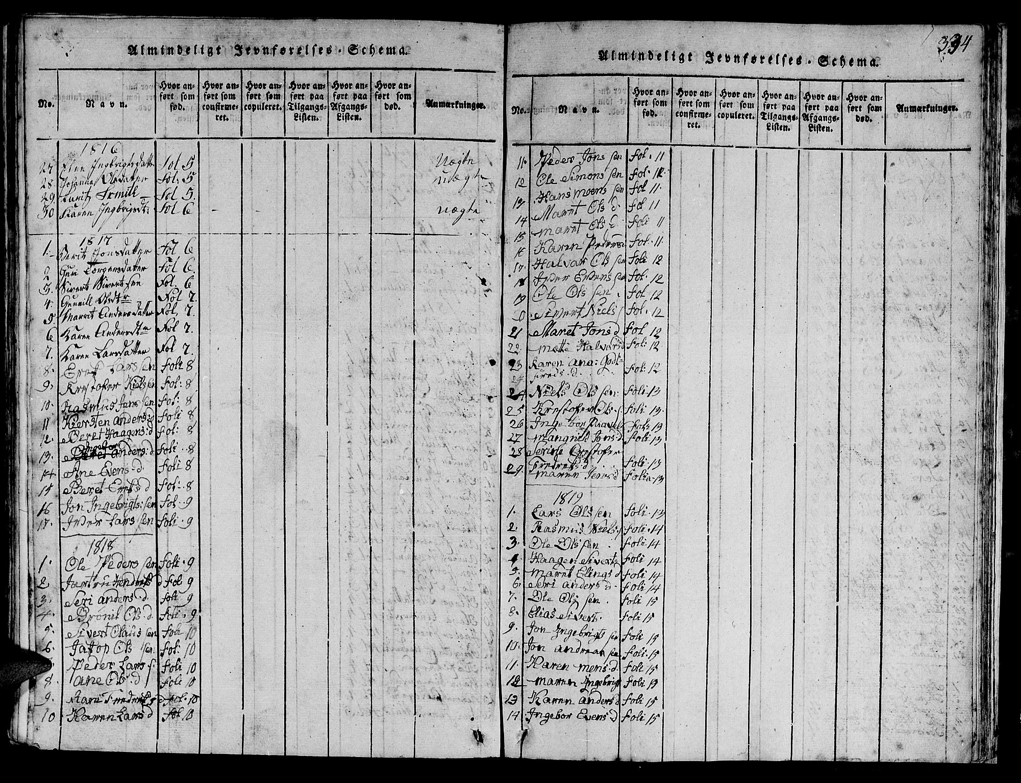 Ministerialprotokoller, klokkerbøker og fødselsregistre - Sør-Trøndelag, AV/SAT-A-1456/613/L0393: Klokkerbok nr. 613C01, 1816-1886, s. 384