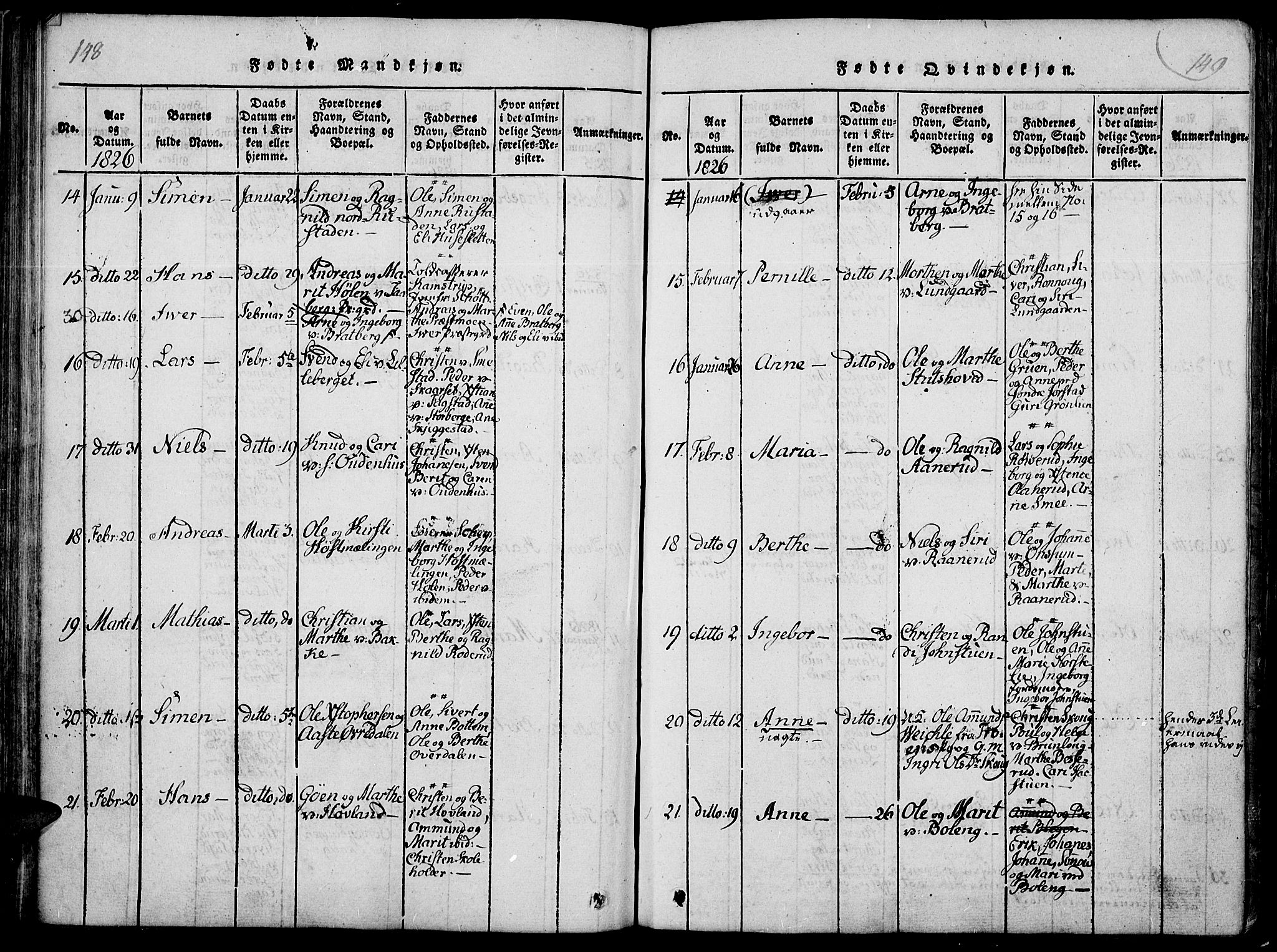 Fåberg prestekontor, AV/SAH-PREST-086/H/Ha/Haa/L0003: Ministerialbok nr. 3, 1818-1833, s. 148-149