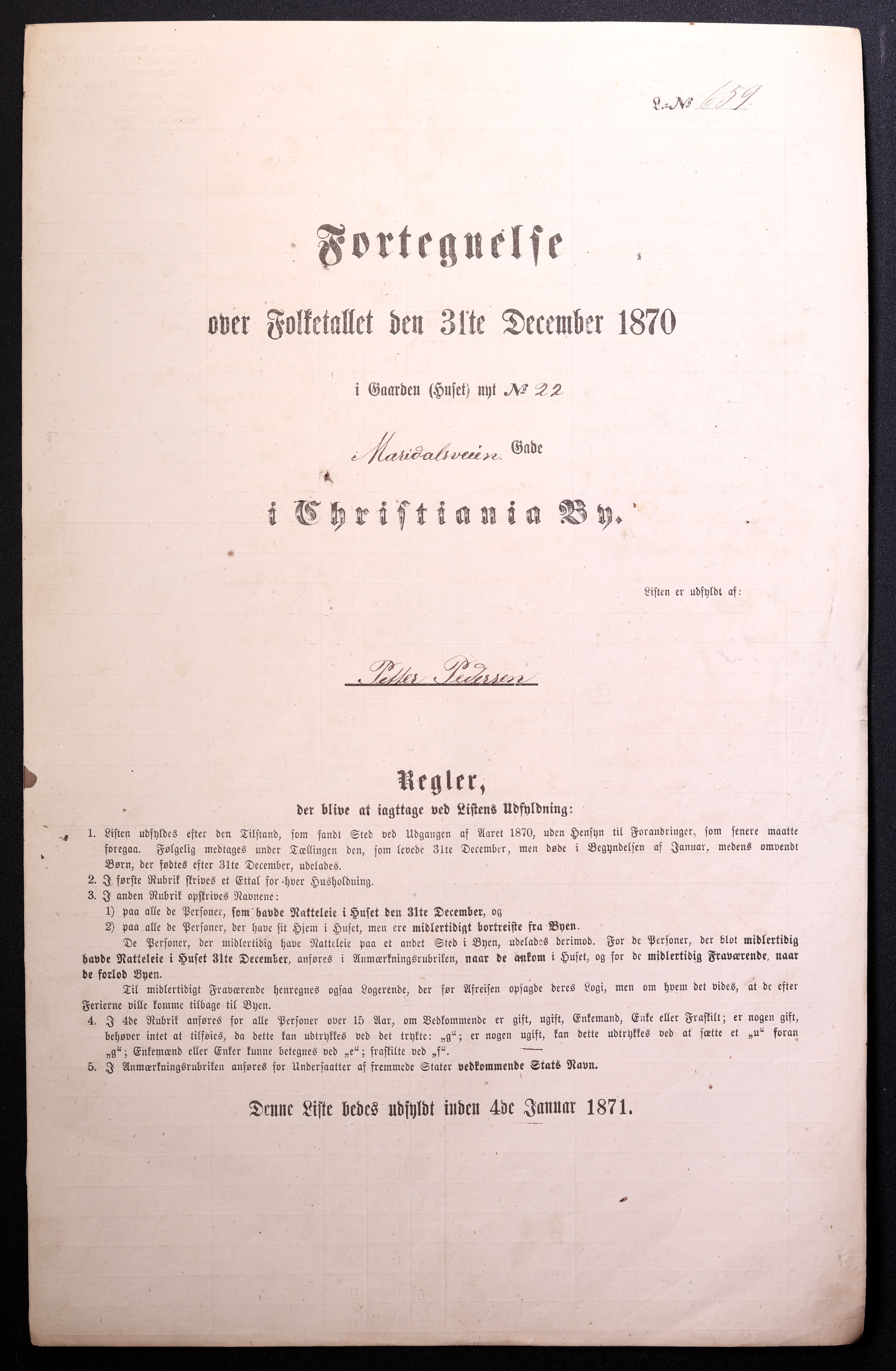 RA, Folketelling 1870 for 0301 Kristiania kjøpstad, 1870, s. 2040