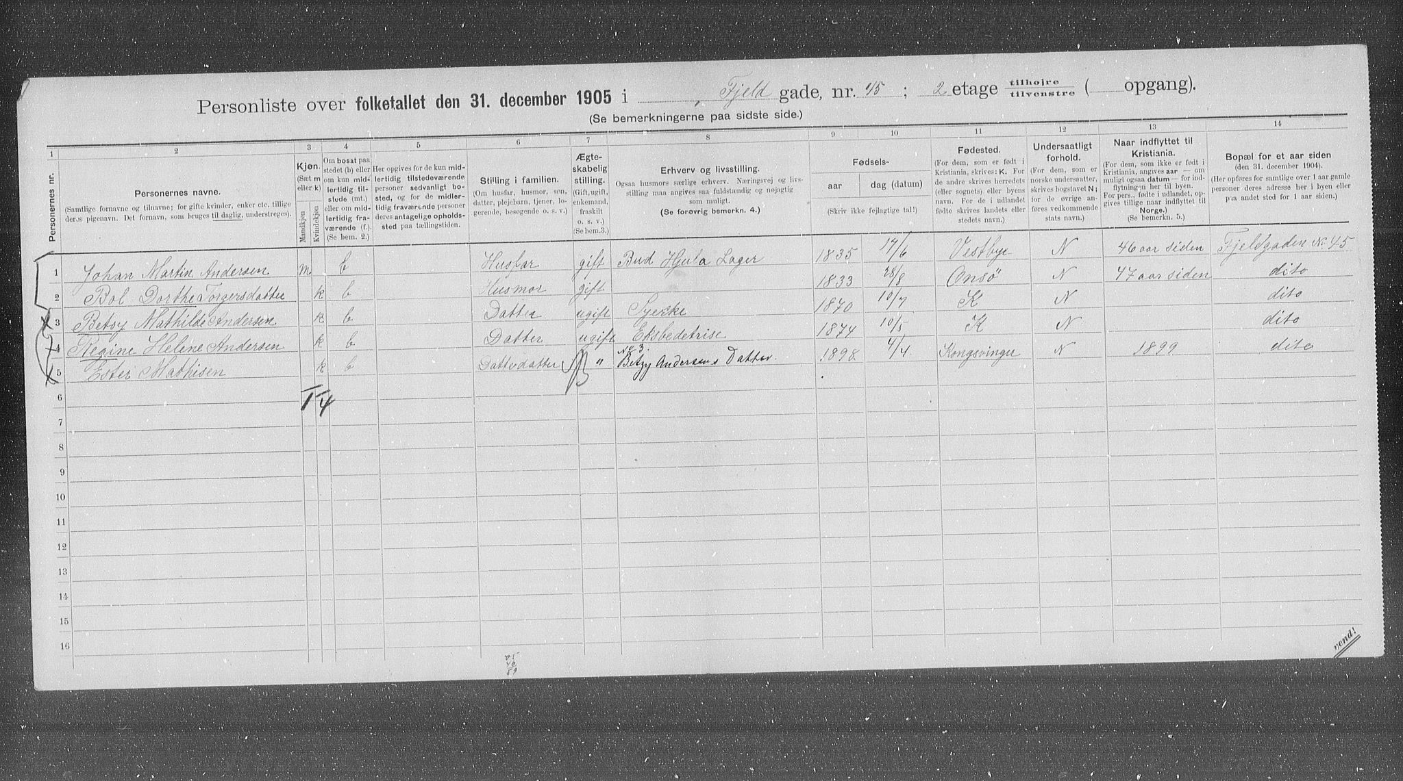 OBA, Kommunal folketelling 31.12.1905 for Kristiania kjøpstad, 1905, s. 12722