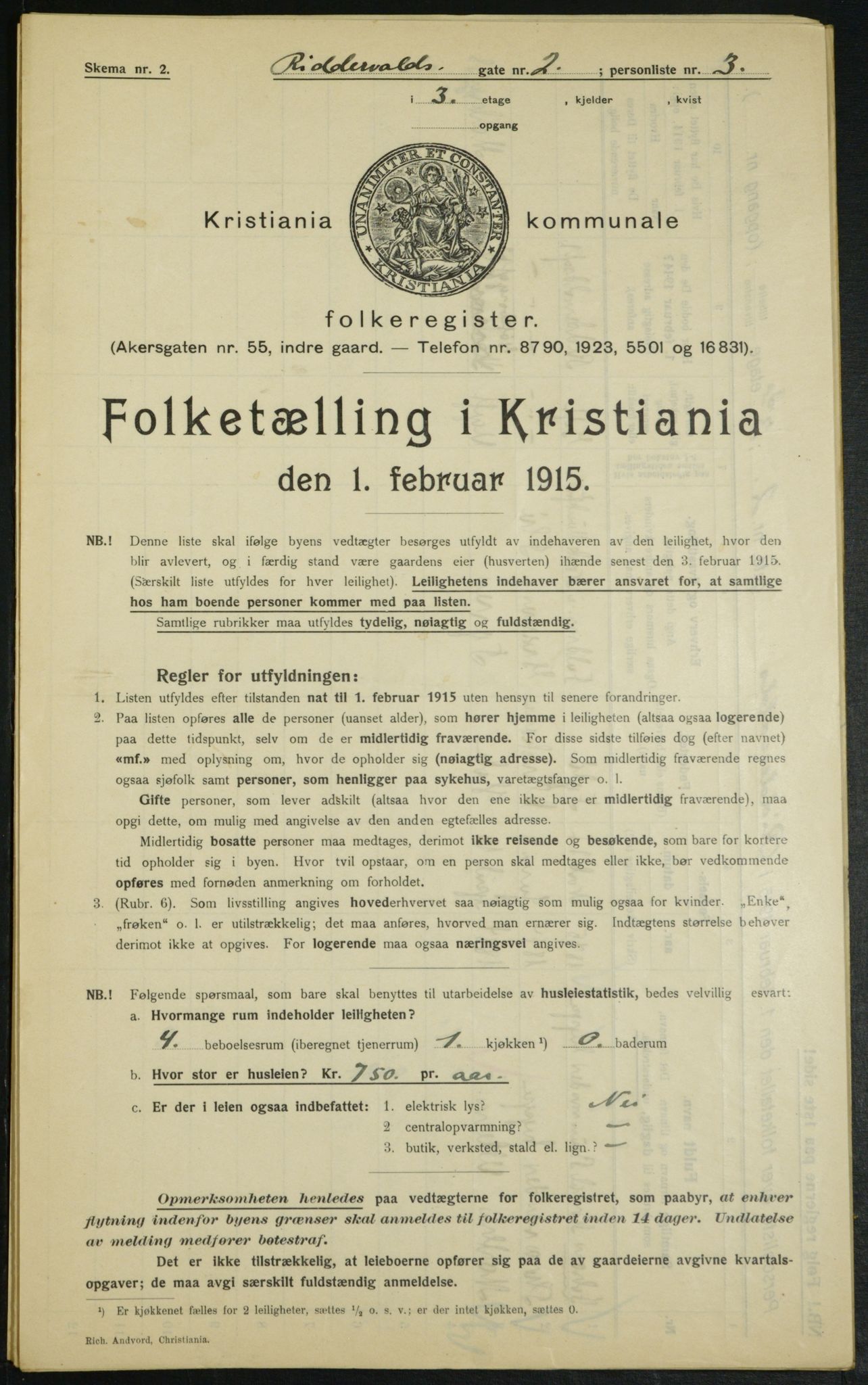 OBA, Kommunal folketelling 1.2.1915 for Kristiania, 1915, s. 82749