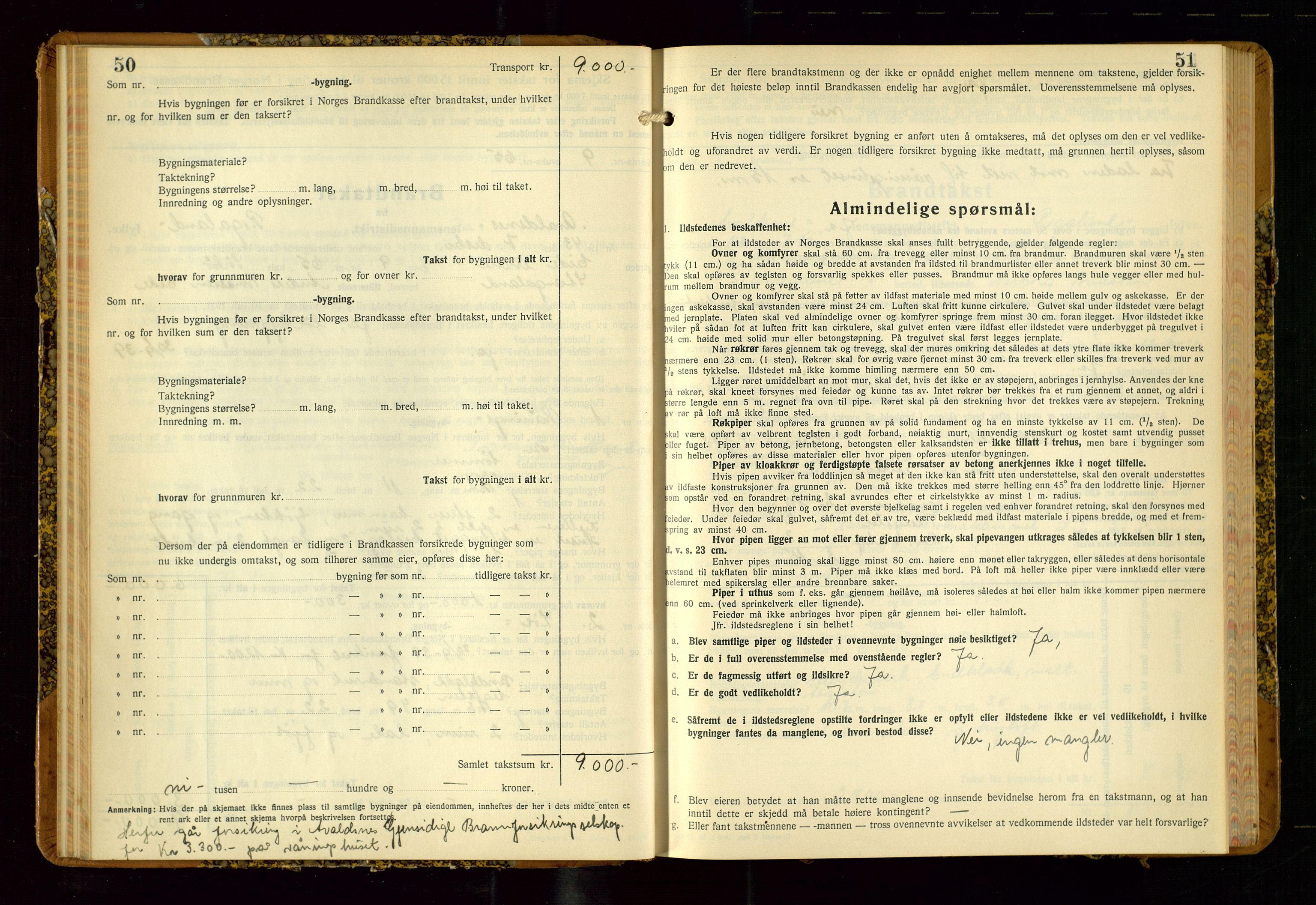 Avaldsnes lensmannskontor, AV/SAST-A-100286/Gob/L0002: "Branntakstprotokoll for Avaldsnes lensmannsdistrikt Rogaland fylke", 1940-1950, s. 50-51