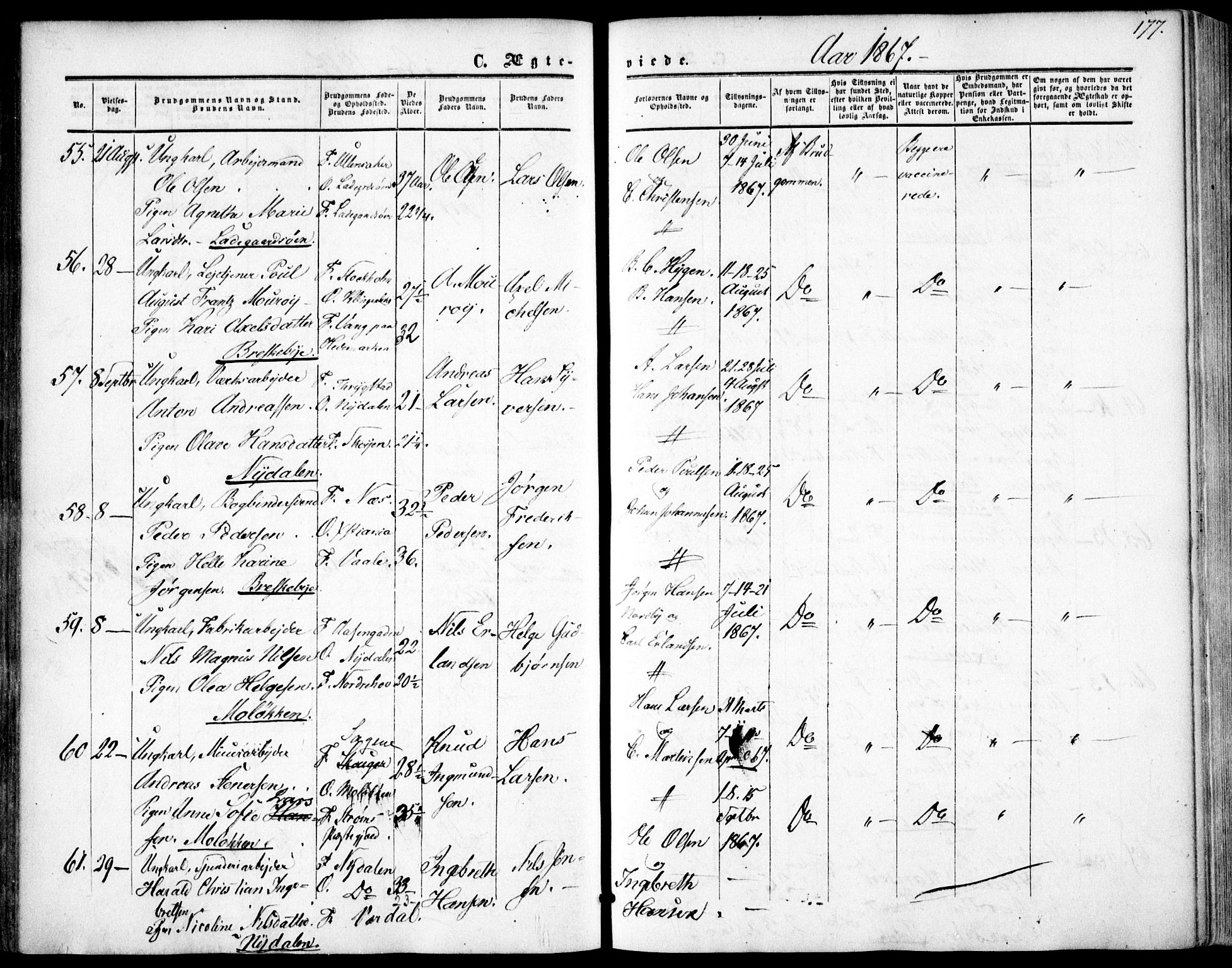 Vestre Aker prestekontor Kirkebøker, AV/SAO-A-10025/F/Fa/L0002: Ministerialbok nr. 2, 1855-1877, s. 177