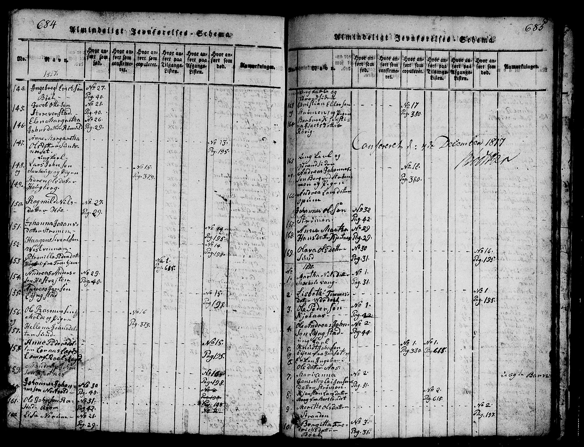 Ministerialprotokoller, klokkerbøker og fødselsregistre - Nord-Trøndelag, SAT/A-1458/730/L0298: Klokkerbok nr. 730C01, 1816-1849, s. 684-685