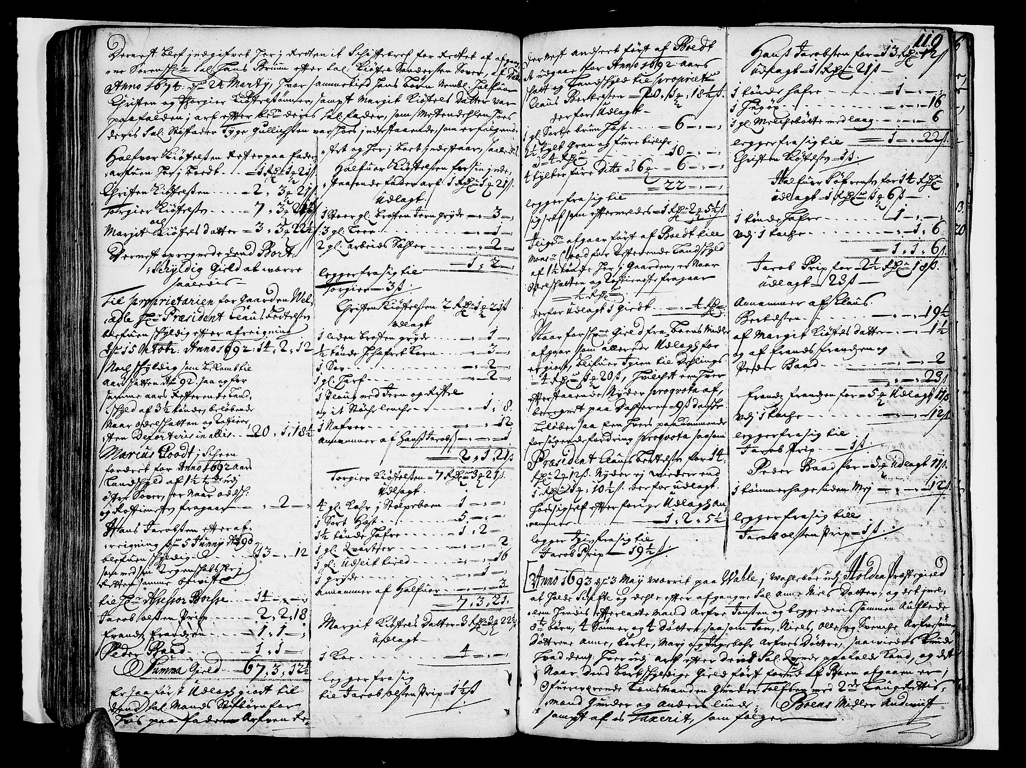 Nedre Telemark sorenskriveri, AV/SAKO-A-135/H/Hb/Hba/L0003: Skifteprotokoll
, 1690-1696, s. 118b-119a