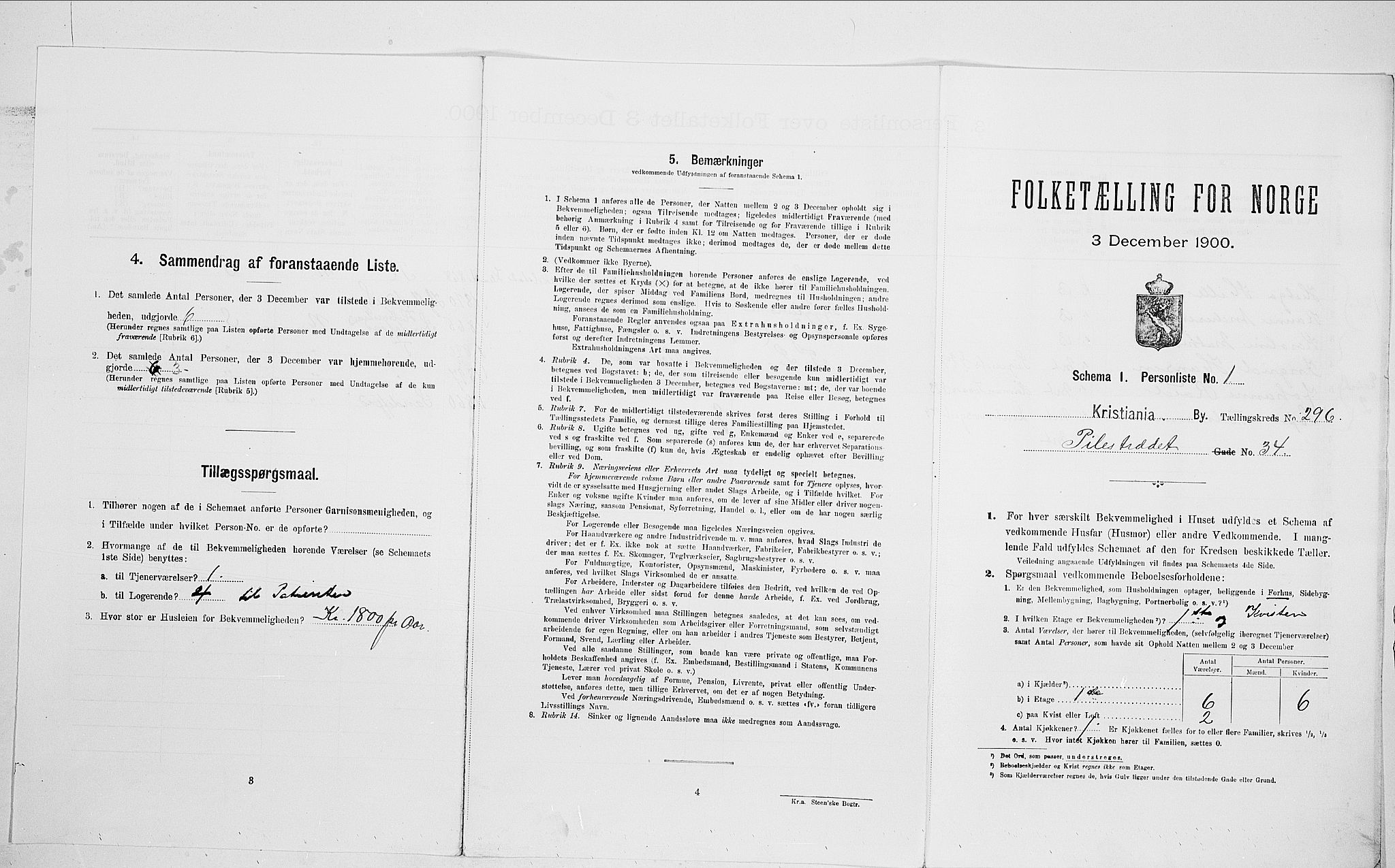 SAO, Folketelling 1900 for 0301 Kristiania kjøpstad, 1900, s. 71435