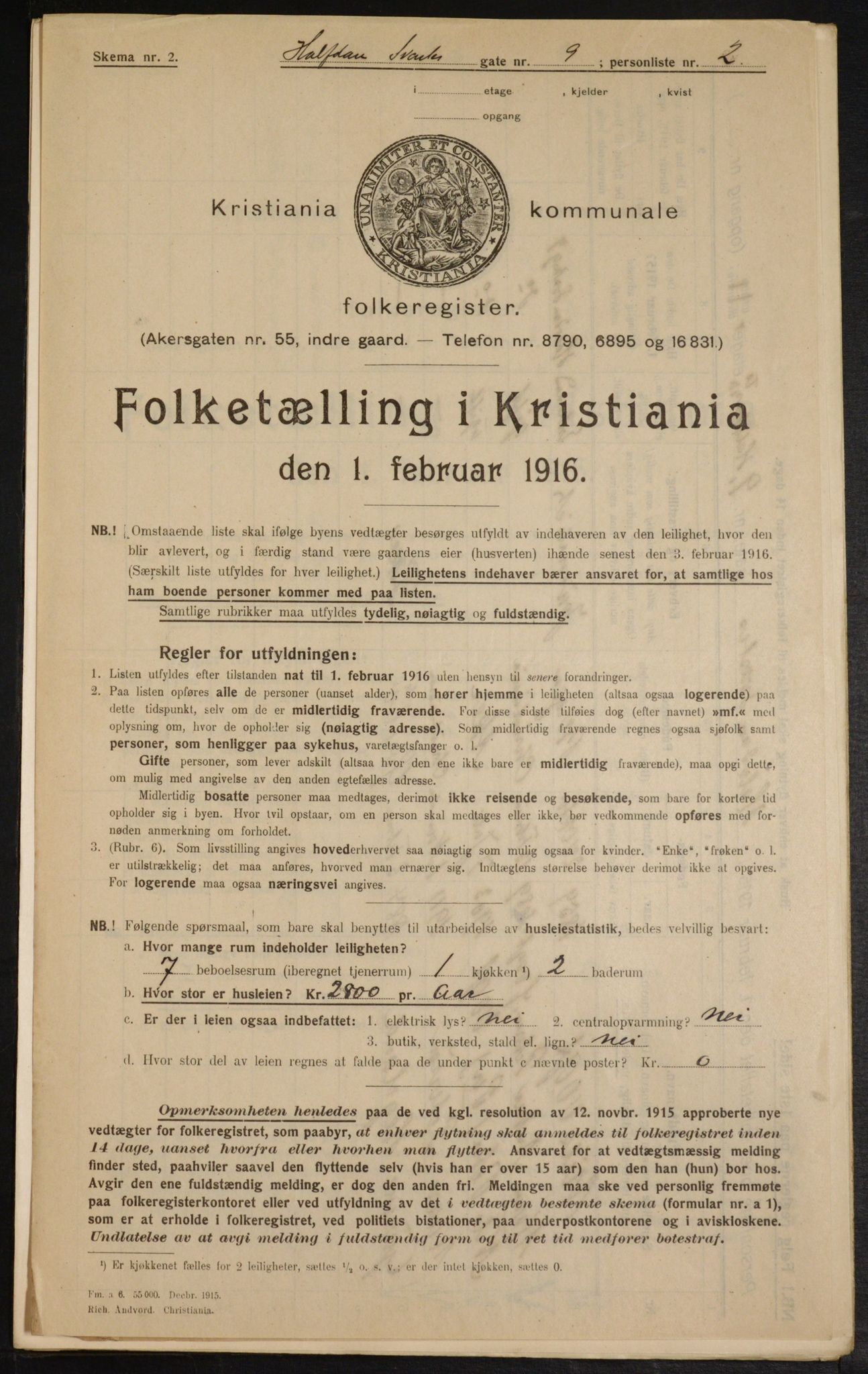 OBA, Kommunal folketelling 1.2.1916 for Kristiania, 1916, s. 34713