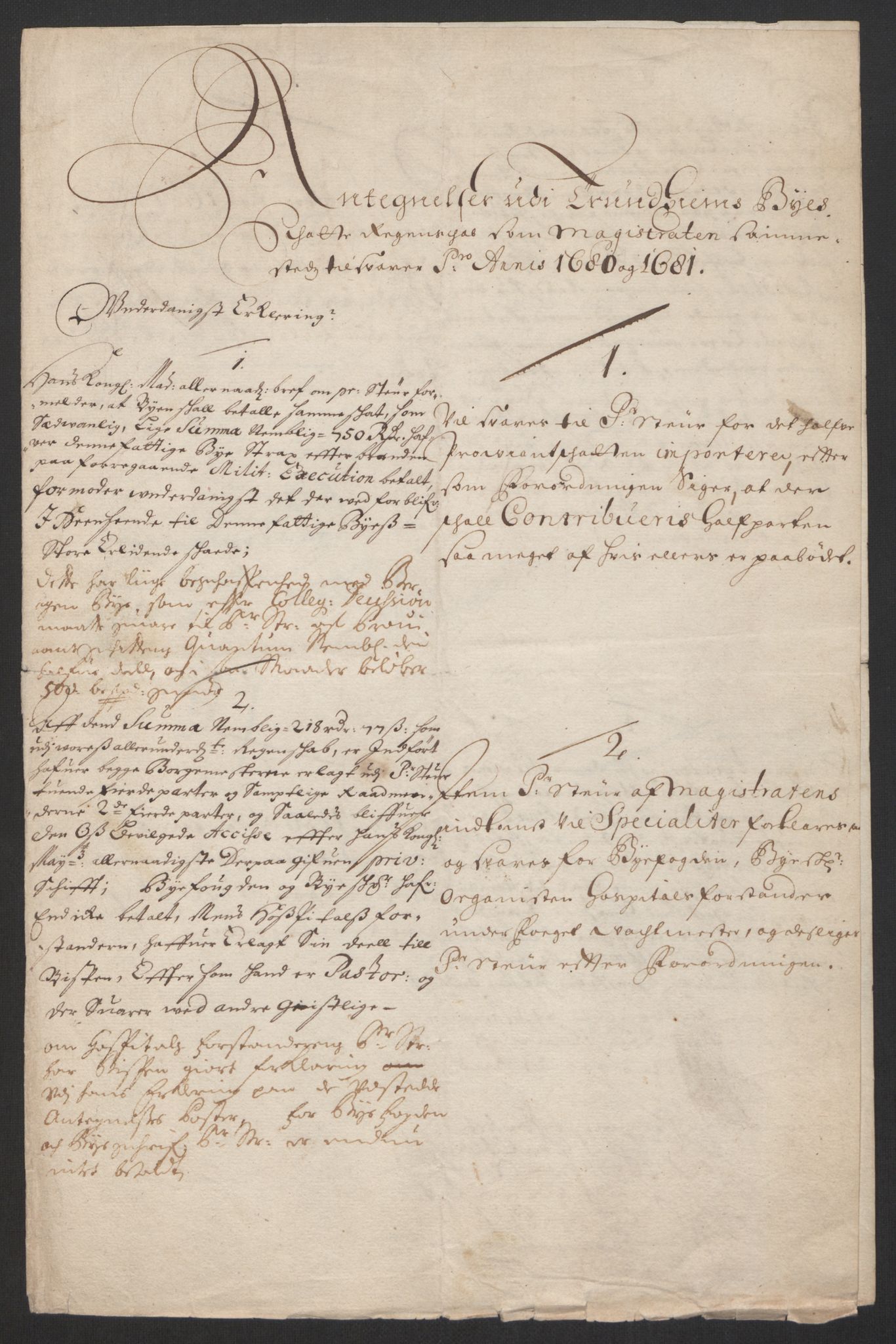 Rentekammeret inntil 1814, Reviderte regnskaper, Byregnskaper, RA/EA-4066/R/Rs/L0504: [S1] Kontribusjonsregnskap, 1631-1684, s. 338