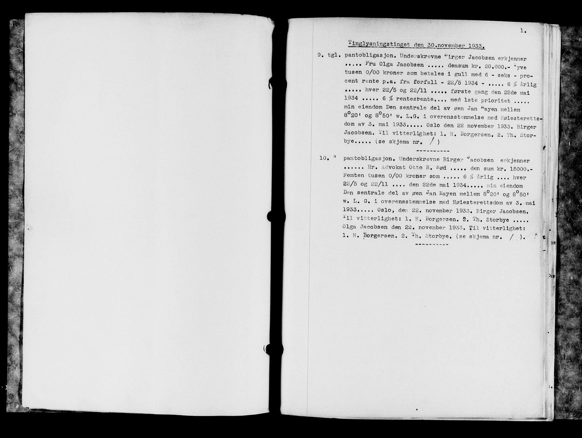 Tromsø byfogd/byrett, AV/SATØ-SATØ-0063/1/I/Ie/L014b: Pantebok nr. 14b, 1933-1953, s. 0-1