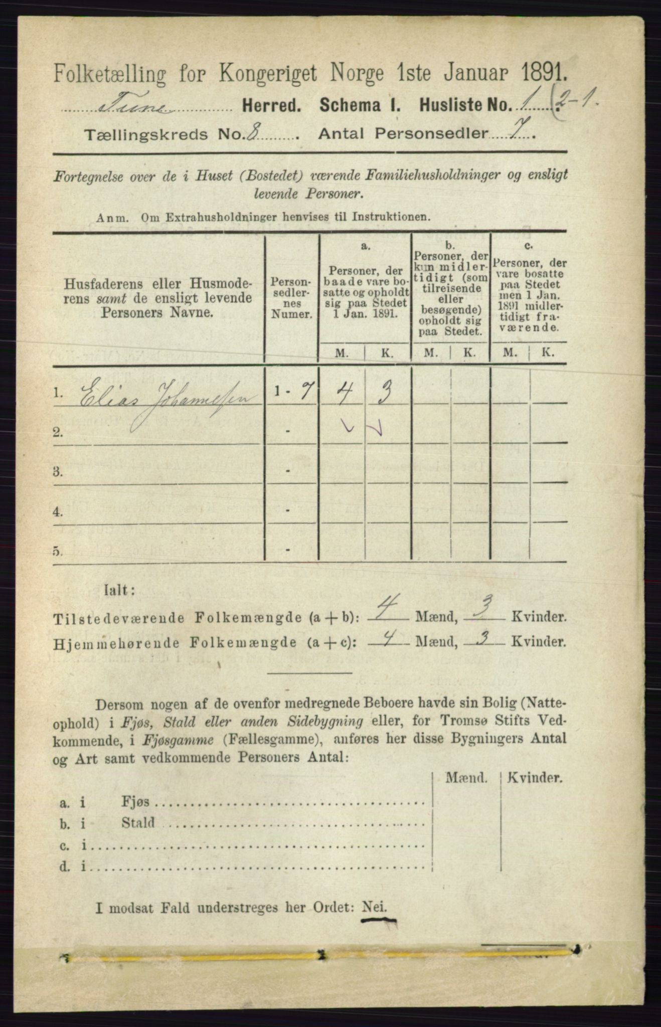 RA, Folketelling 1891 for 0130 Tune herred, 1891, s. 5704