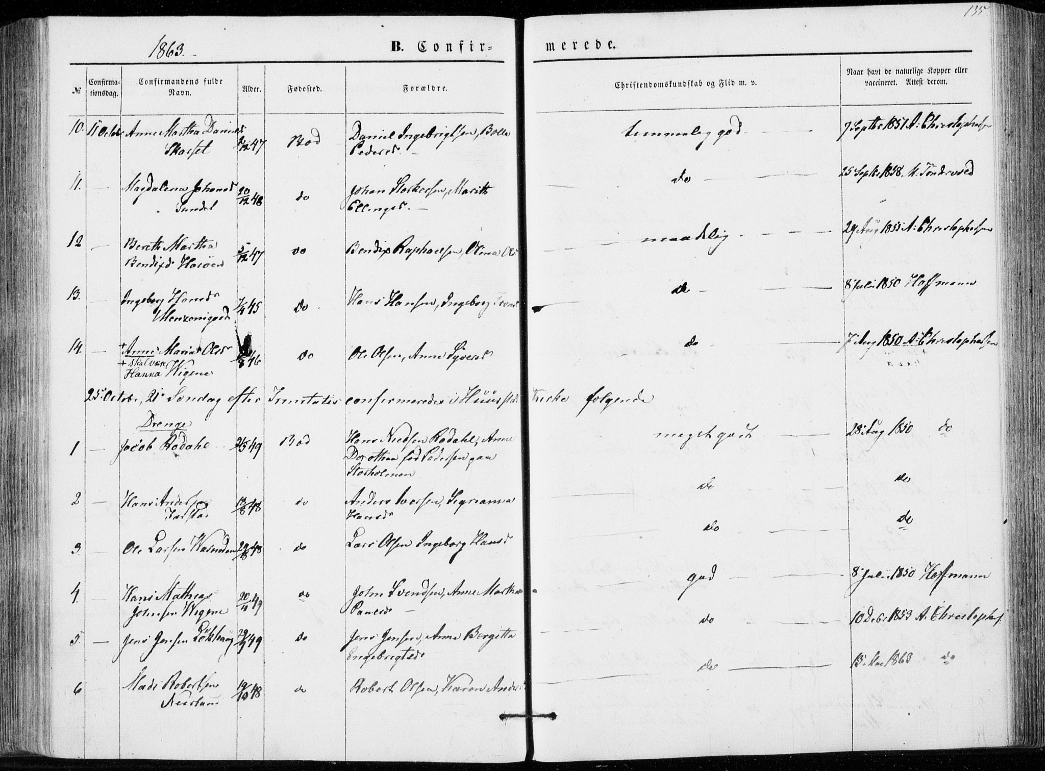 Ministerialprotokoller, klokkerbøker og fødselsregistre - Møre og Romsdal, AV/SAT-A-1454/566/L0767: Ministerialbok nr. 566A06, 1852-1868, s. 135