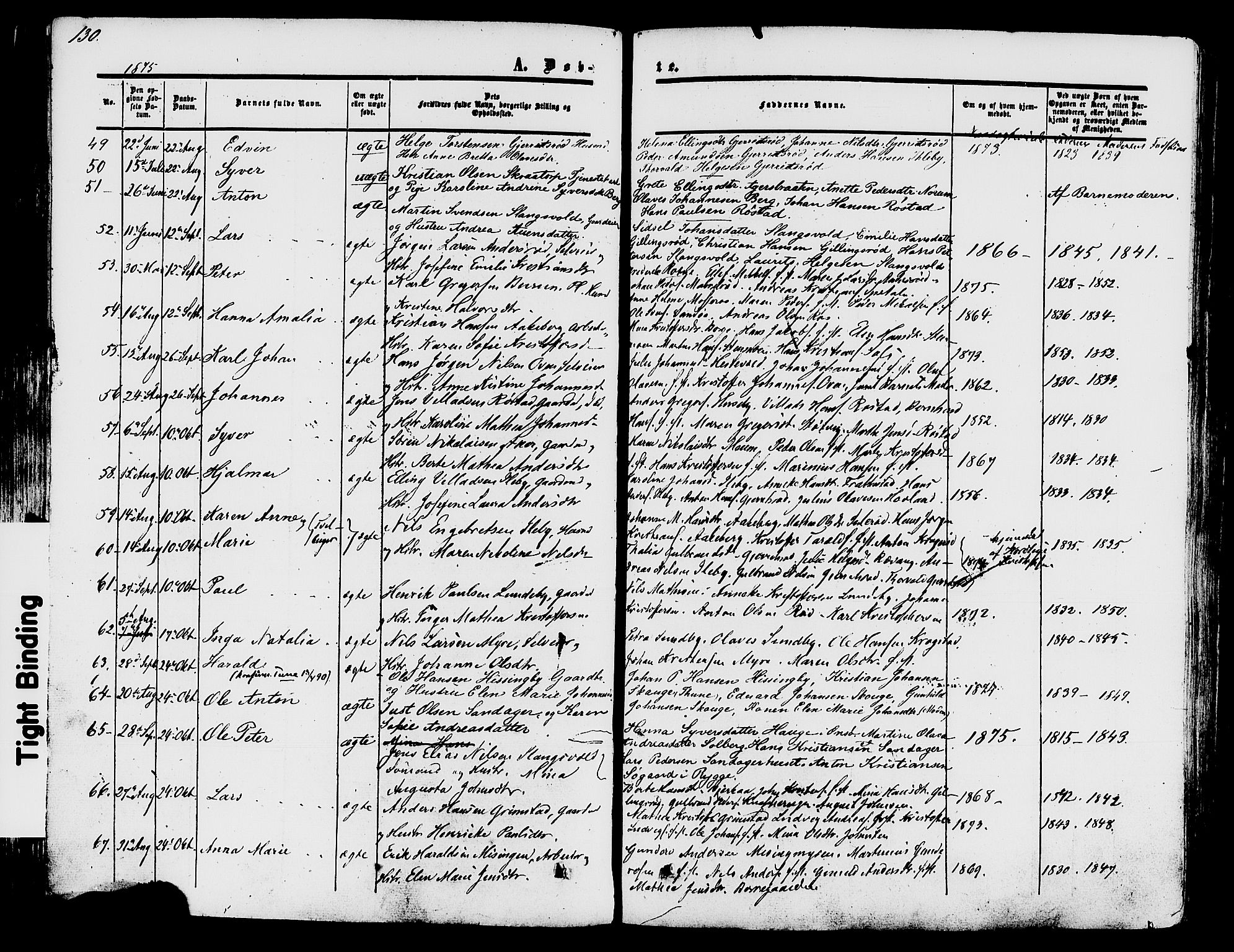 Råde prestekontor kirkebøker, AV/SAO-A-2009/F/Fa/L0006: Ministerialbok nr. 6, 1854-1877, s. 130