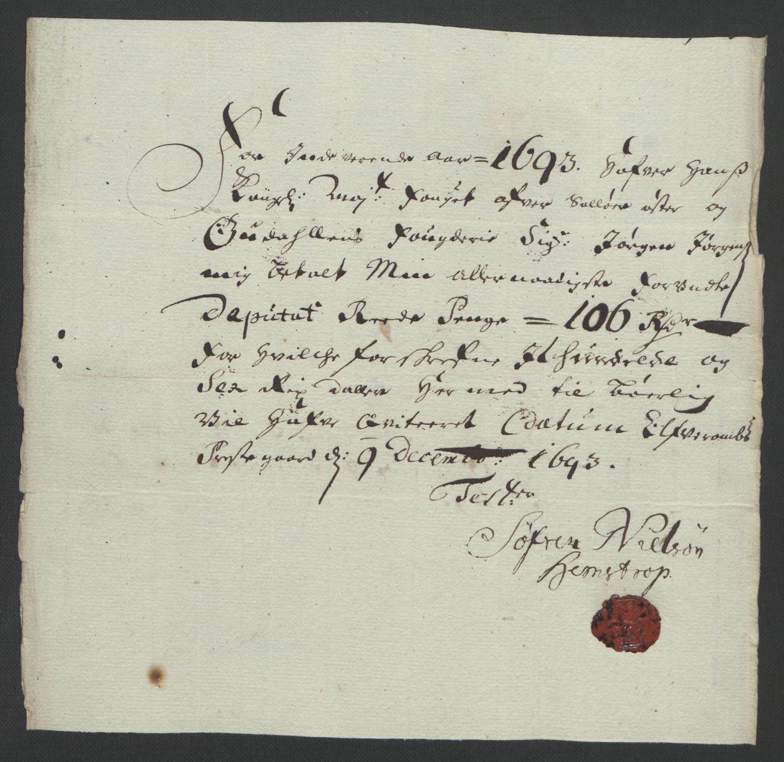 Rentekammeret inntil 1814, Reviderte regnskaper, Fogderegnskap, AV/RA-EA-4092/R13/L0831: Fogderegnskap Solør, Odal og Østerdal, 1693, s. 271