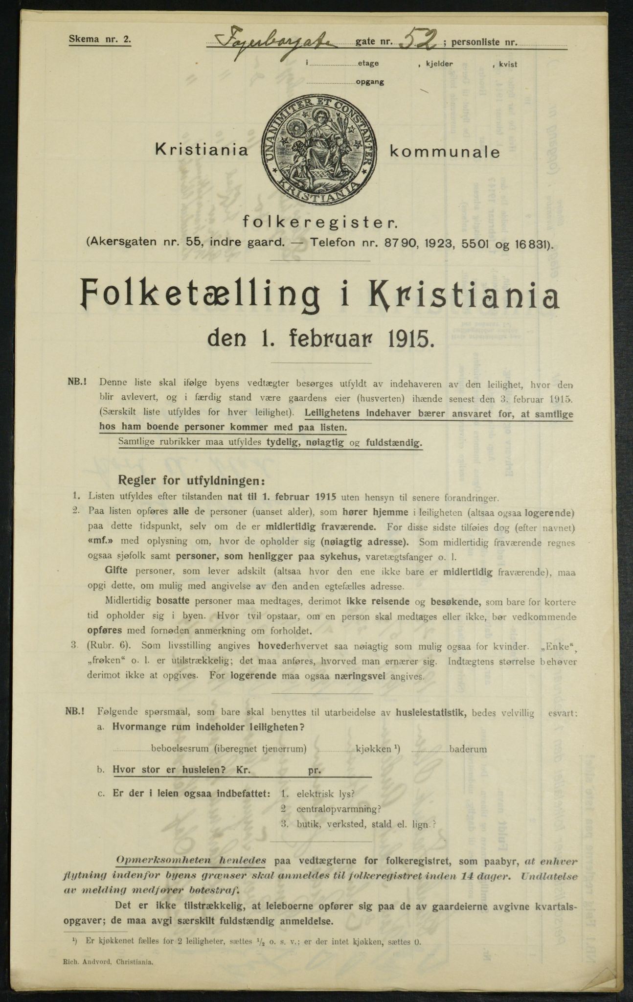 OBA, Kommunal folketelling 1.2.1915 for Kristiania, 1915, s. 22627