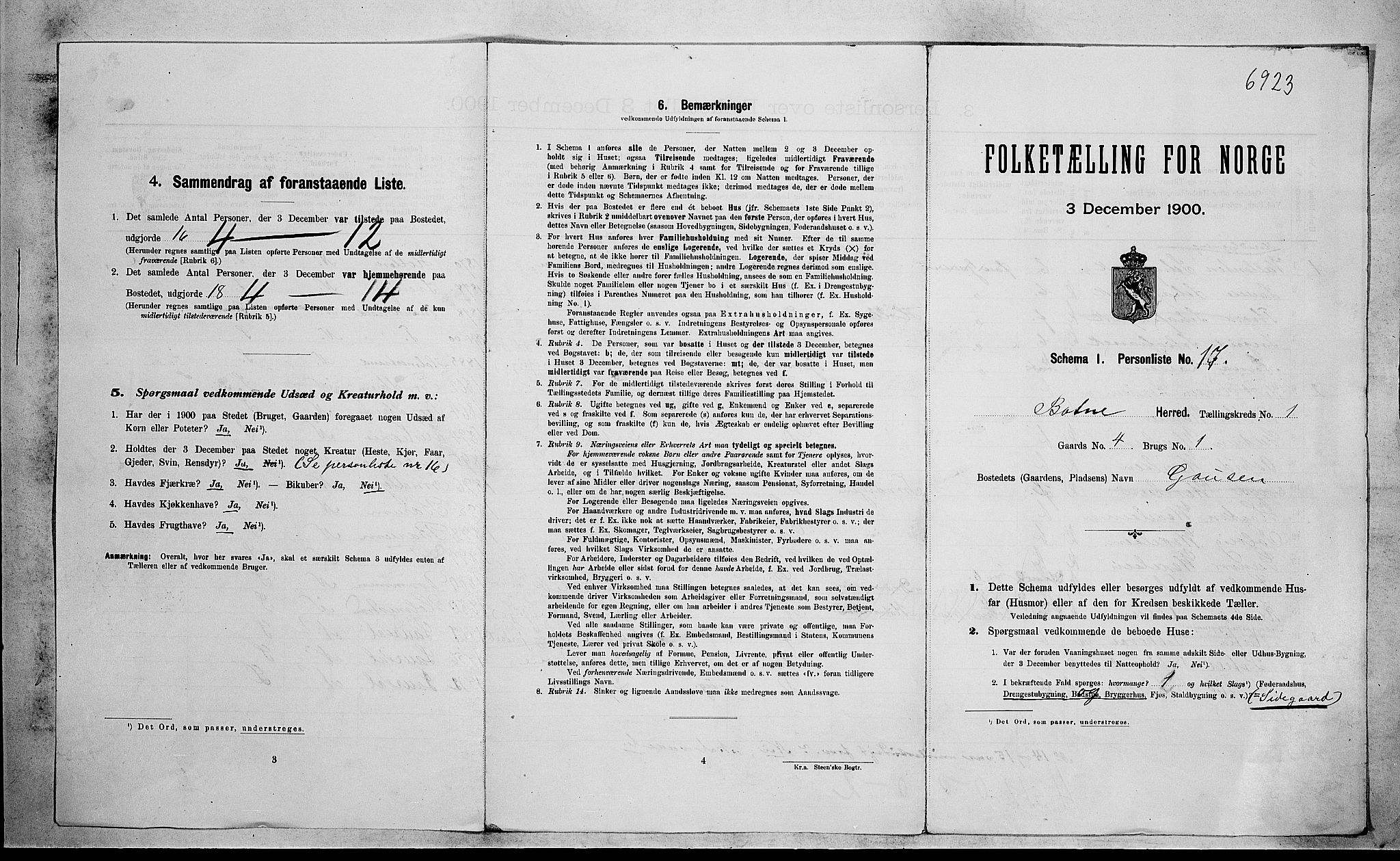 RA, Folketelling 1900 for 0715 Botne herred, 1900, s. 188