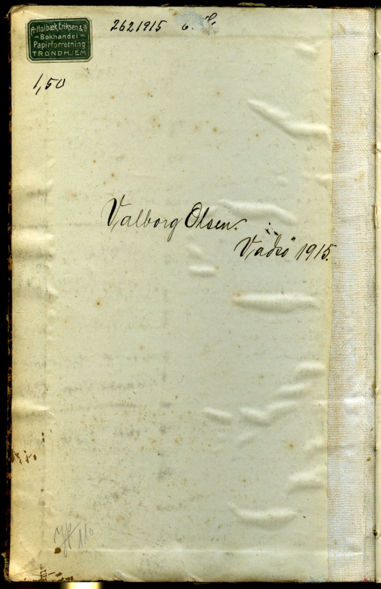 Valborg Olsens samling, FMFB/A-1144/F/L0002: Notat- og utklippsbok, 1915