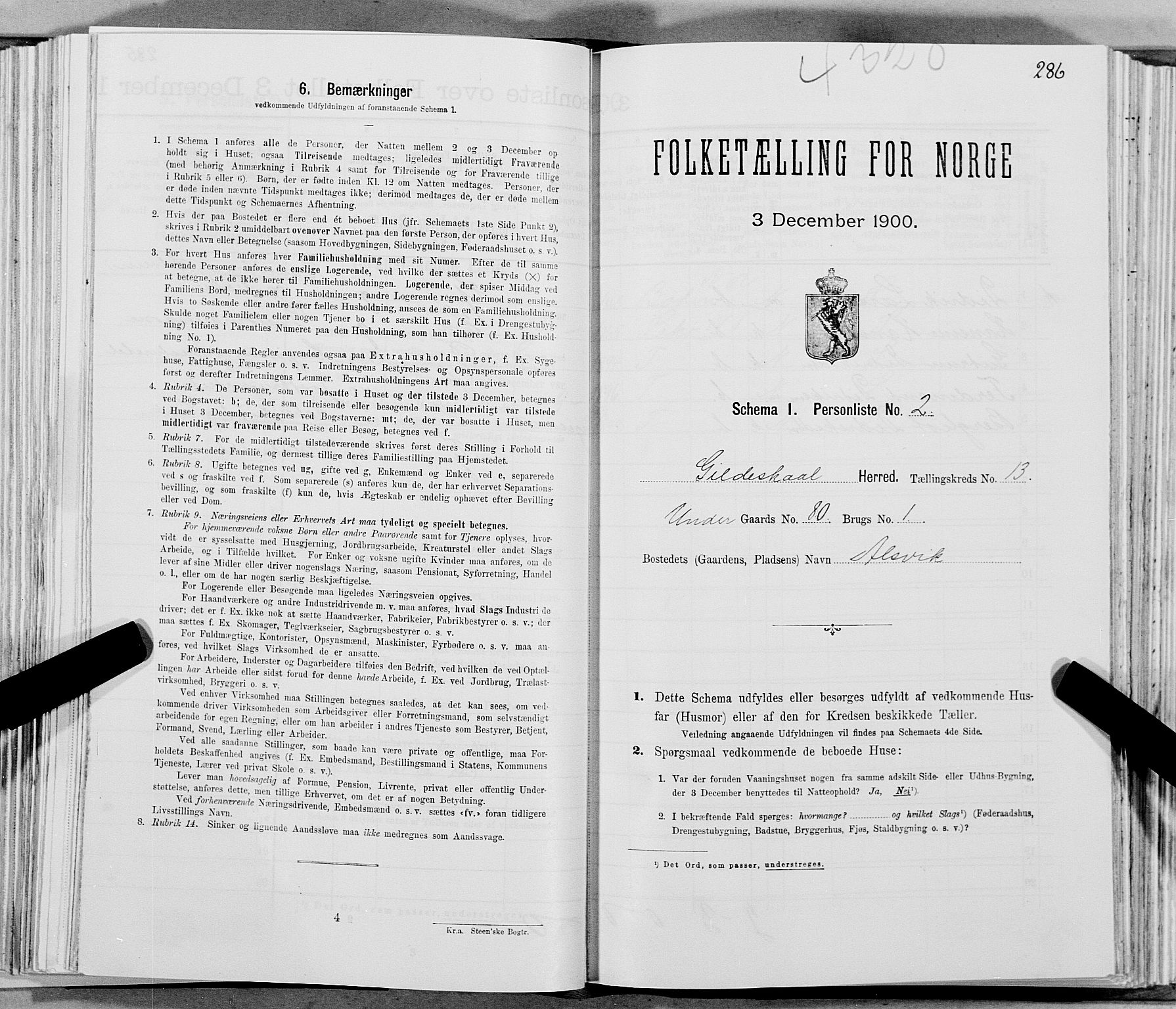 SAT, Folketelling 1900 for 1838 Gildeskål herred, 1900, s. 1269