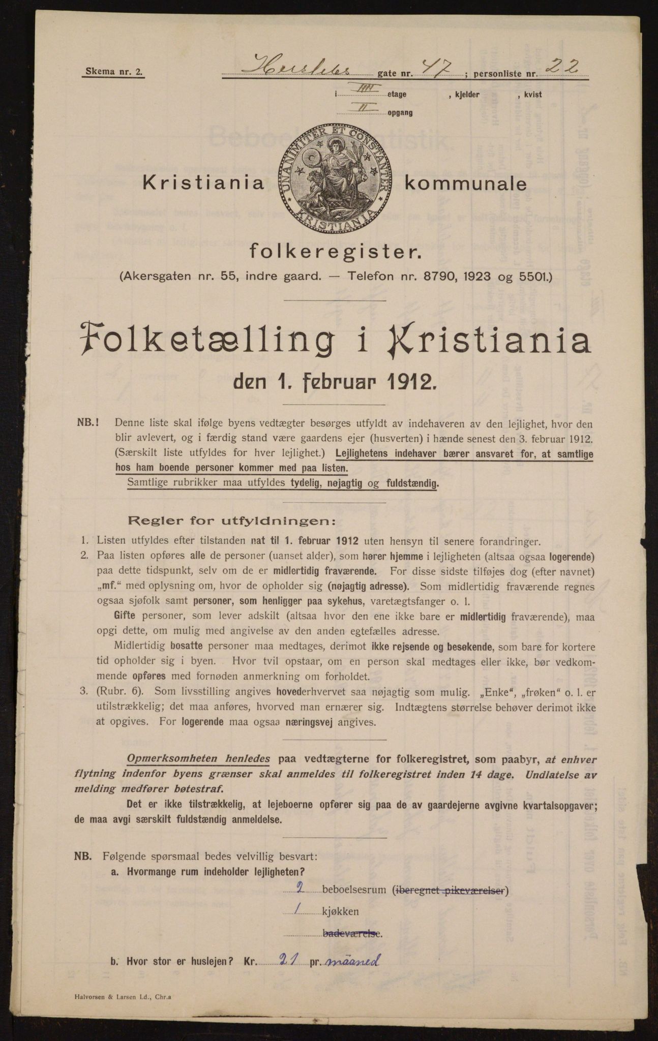 OBA, Kommunal folketelling 1.2.1912 for Kristiania, 1912, s. 40239