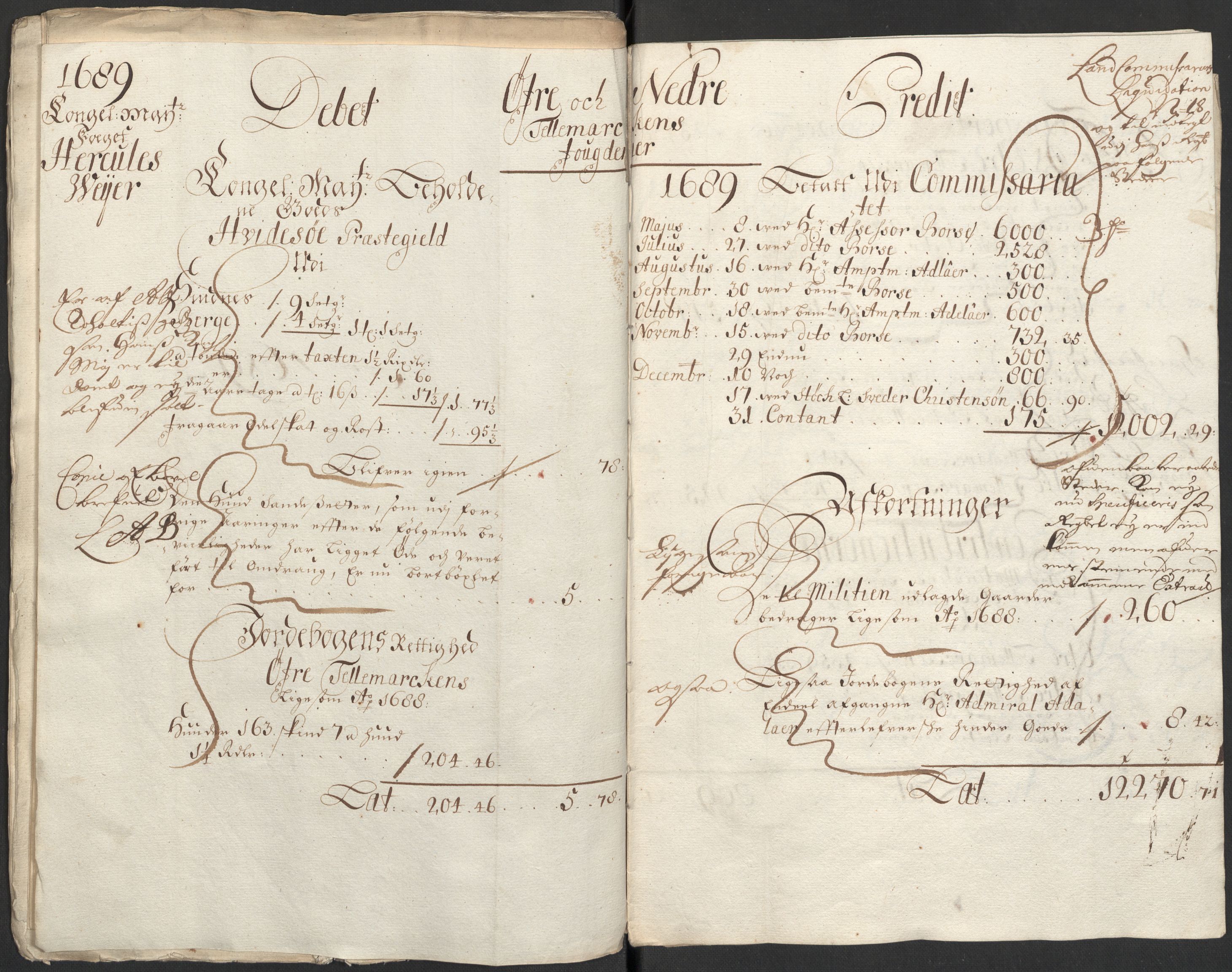 Rentekammeret inntil 1814, Reviderte regnskaper, Fogderegnskap, RA/EA-4092/R35/L2086: Fogderegnskap Øvre og Nedre Telemark, 1687-1689, s. 20