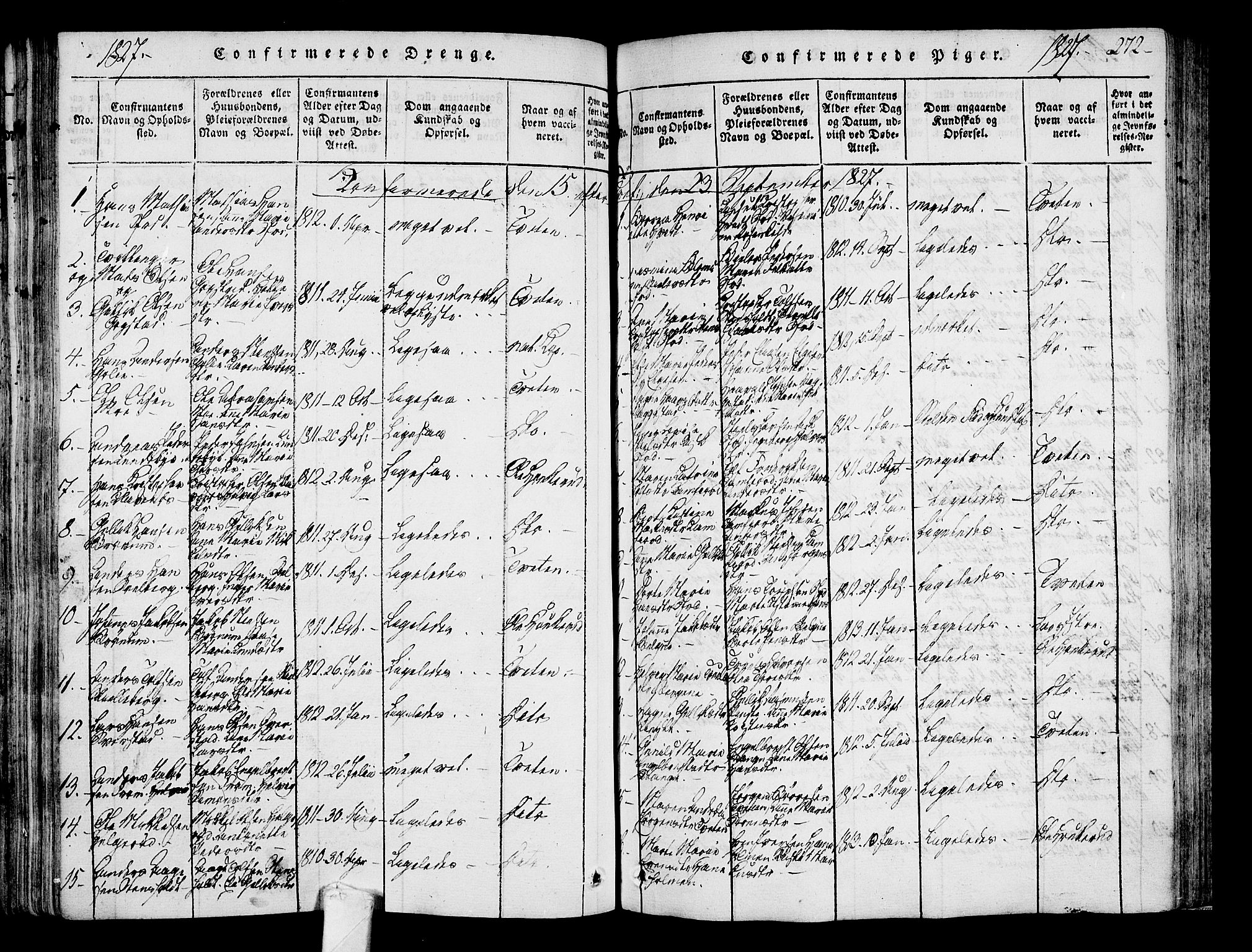Sandar kirkebøker, AV/SAKO-A-243/F/Fa/L0004: Ministerialbok nr. 4, 1814-1832, s. 272