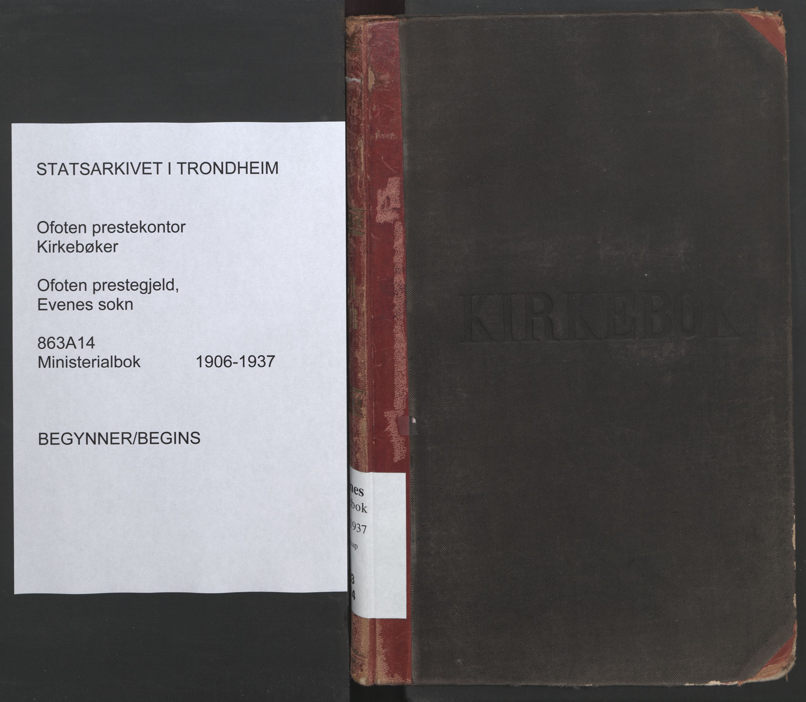 Ministerialprotokoller, klokkerbøker og fødselsregistre - Nordland, AV/SAT-A-1459/863/L0902: Ministerialbok nr. 863A14, 1906-1937