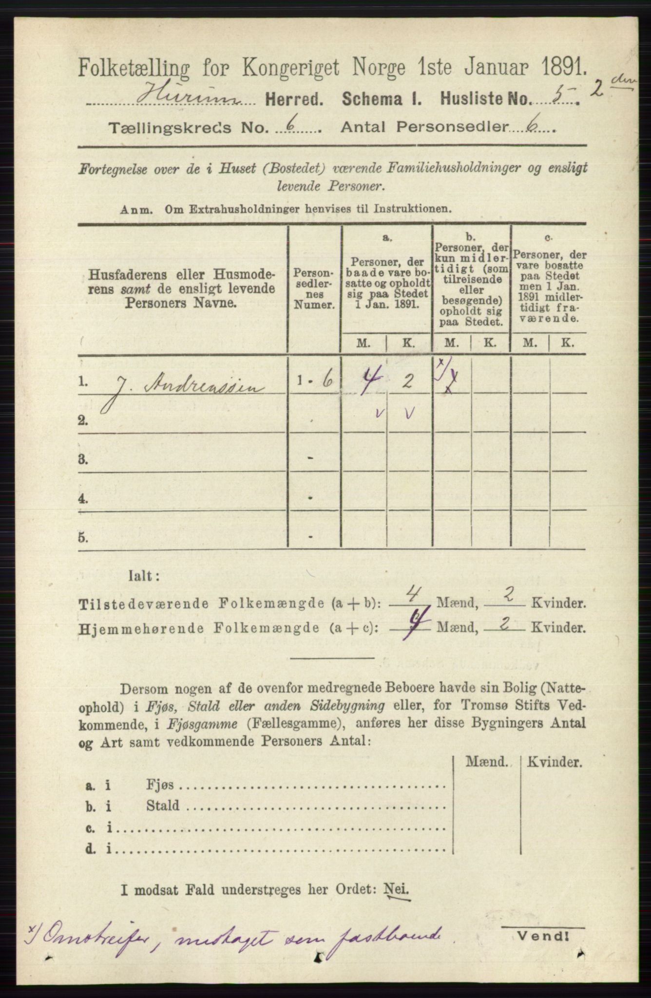 RA, Folketelling 1891 for 0628 Hurum herred, 1891, s. 1941