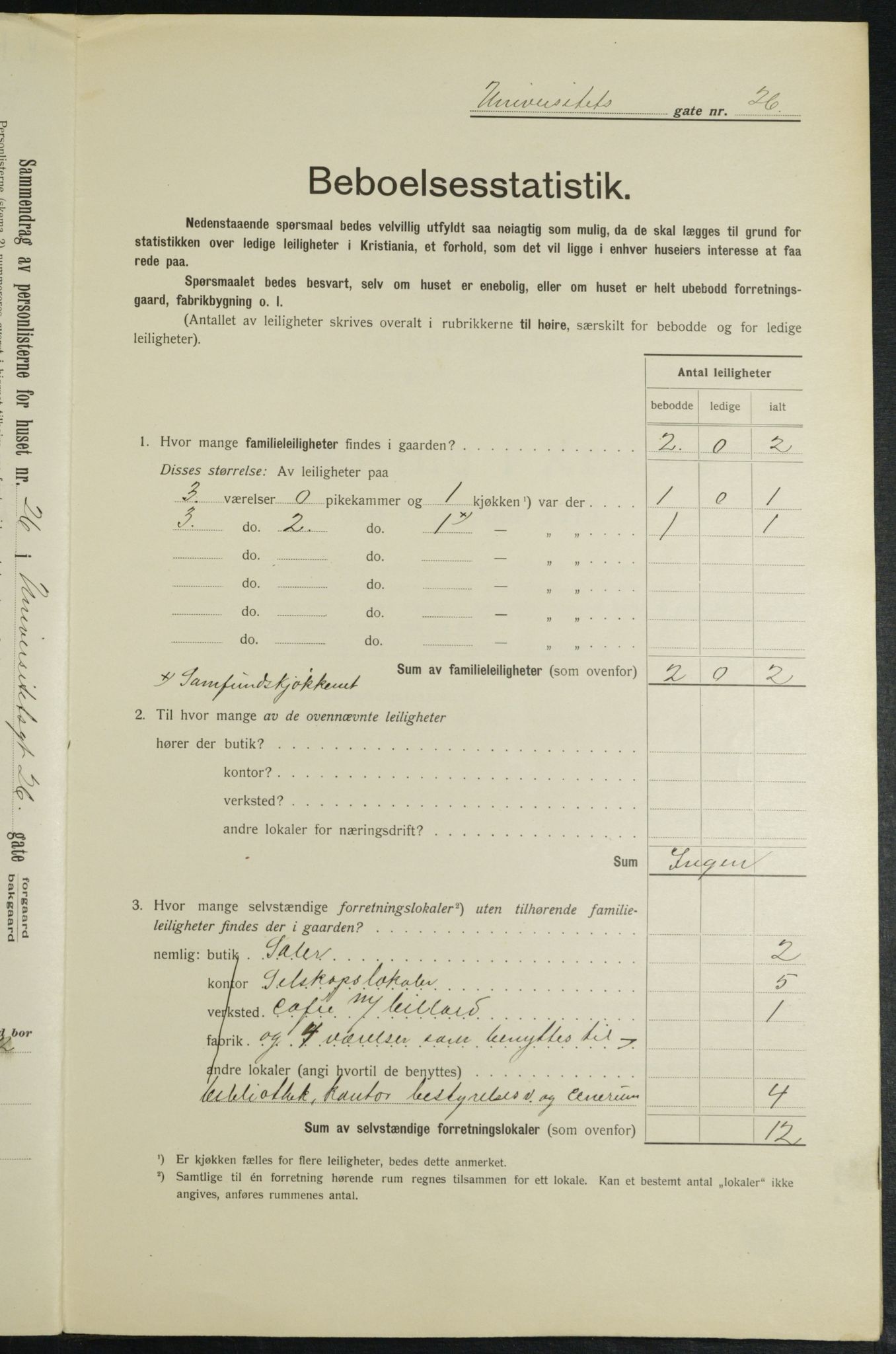 OBA, Kommunal folketelling 1.2.1913 for Kristiania, 1913, s. 120121