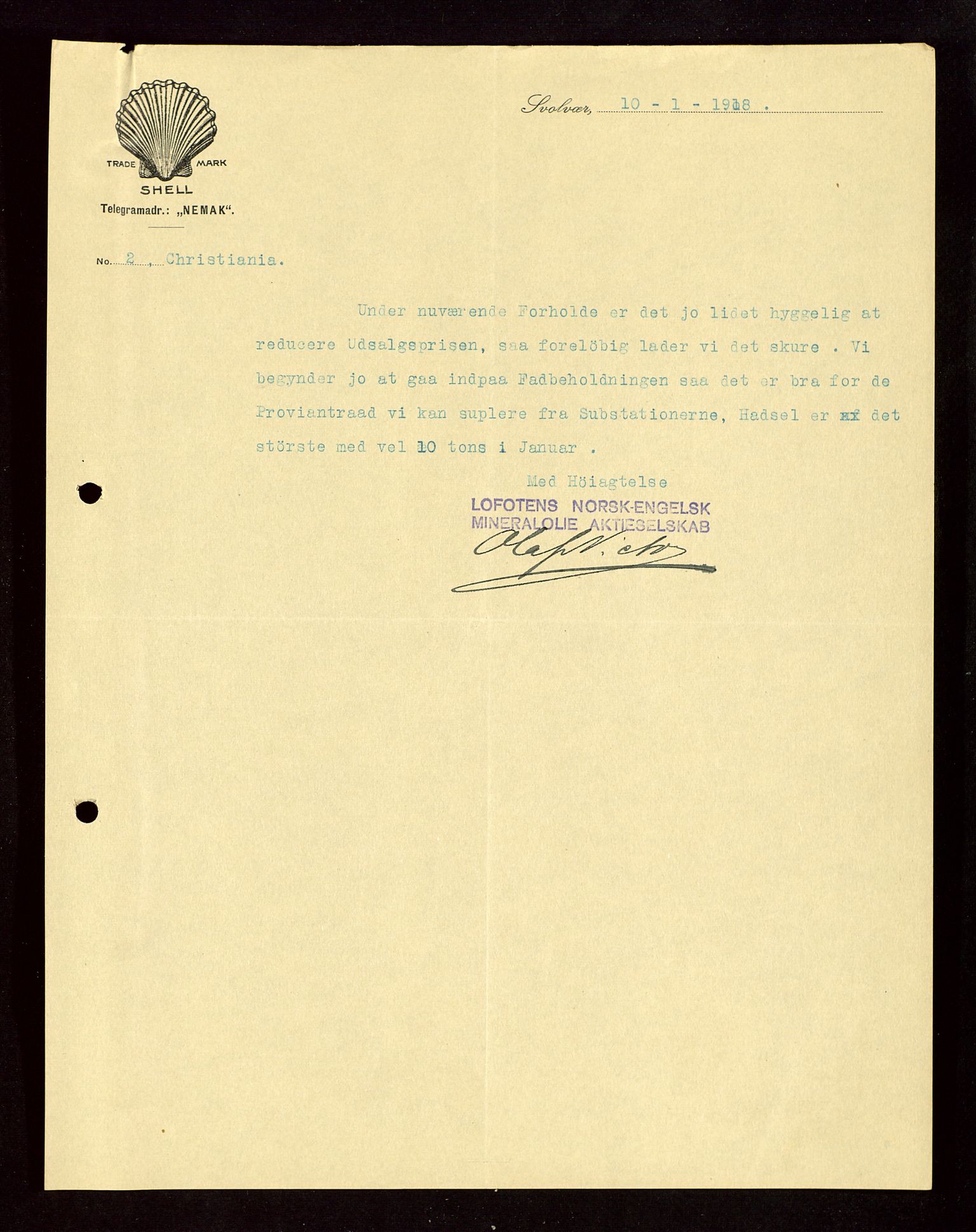 Pa 1521 - A/S Norske Shell, AV/SAST-A-101915/E/Ea/Eaa/L0004: Sjefskorrespondanse, 1918, s. 186